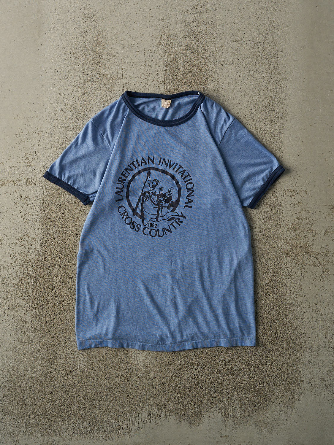 Vintage 82' Blue Laurentian Cross Country Ringer Tee (XS/S)