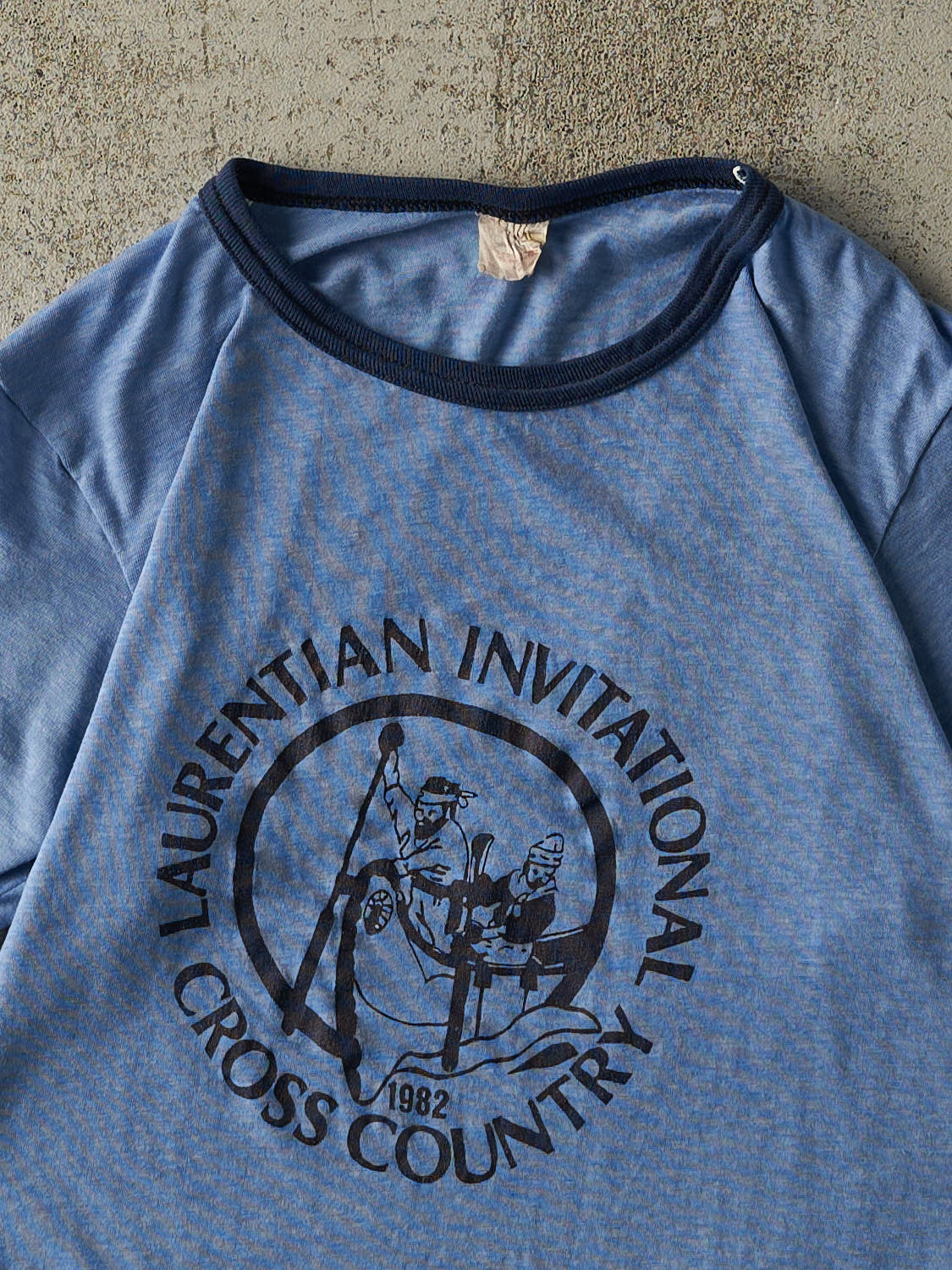 Vintage 82' Blue Laurentian Cross Country Ringer Tee (XS/S) - Image 2