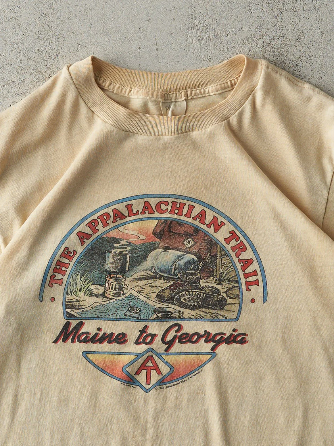 Vintage 86' Beige The Appalachian Trail Single Stitch Tee (S) - Image 2