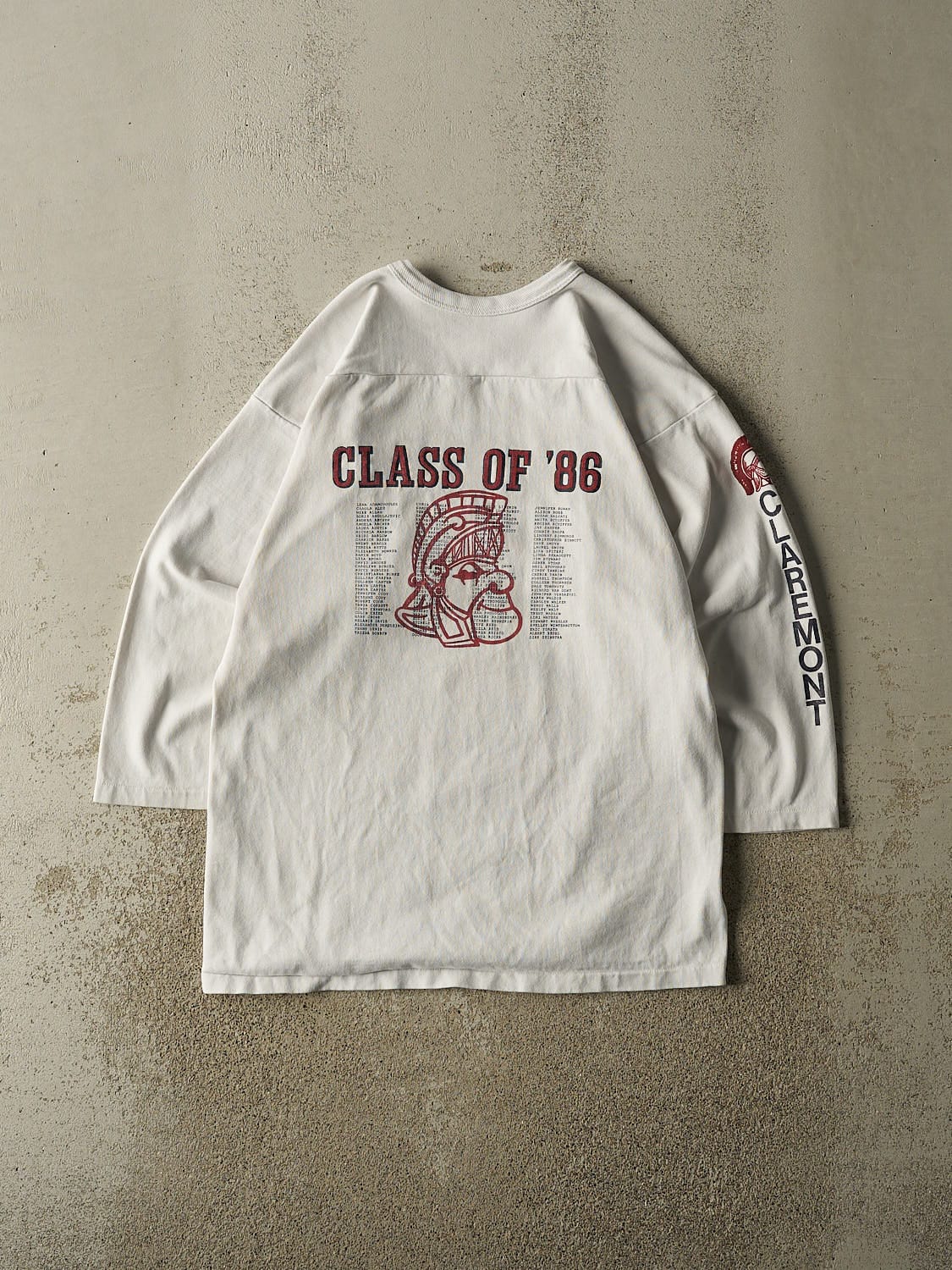 Vintage 86' White Claremont 3/4 Sleeve Tee (M/L) - Image 2