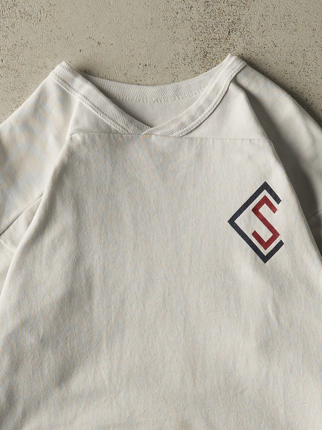 Vintage 86' White Claremont 3/4 Sleeve Tee (M/L) - Image 3