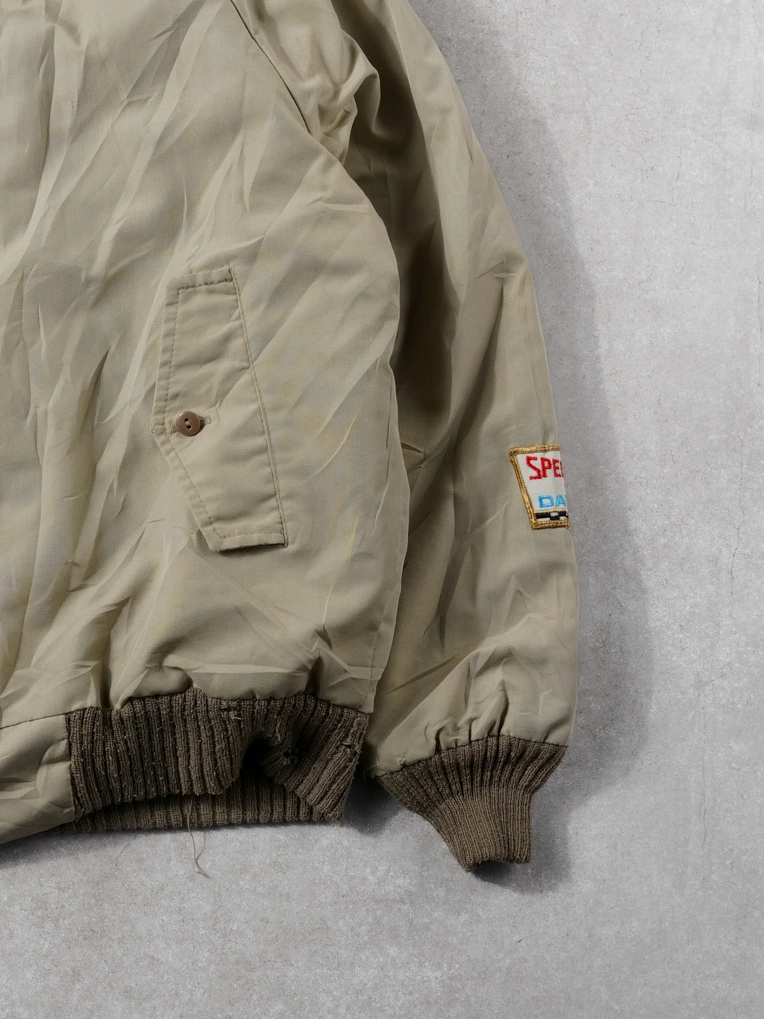 Vintage 88' Beige Speed Weeks Datona Collared Jacket (L) - Image 3