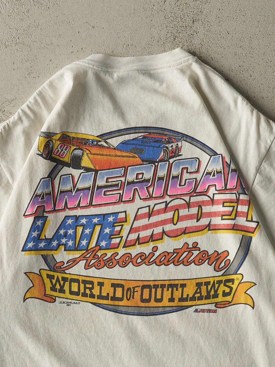 Vintage 88' White American Late Model Single Stitch Tee (L/XL) - Image 4