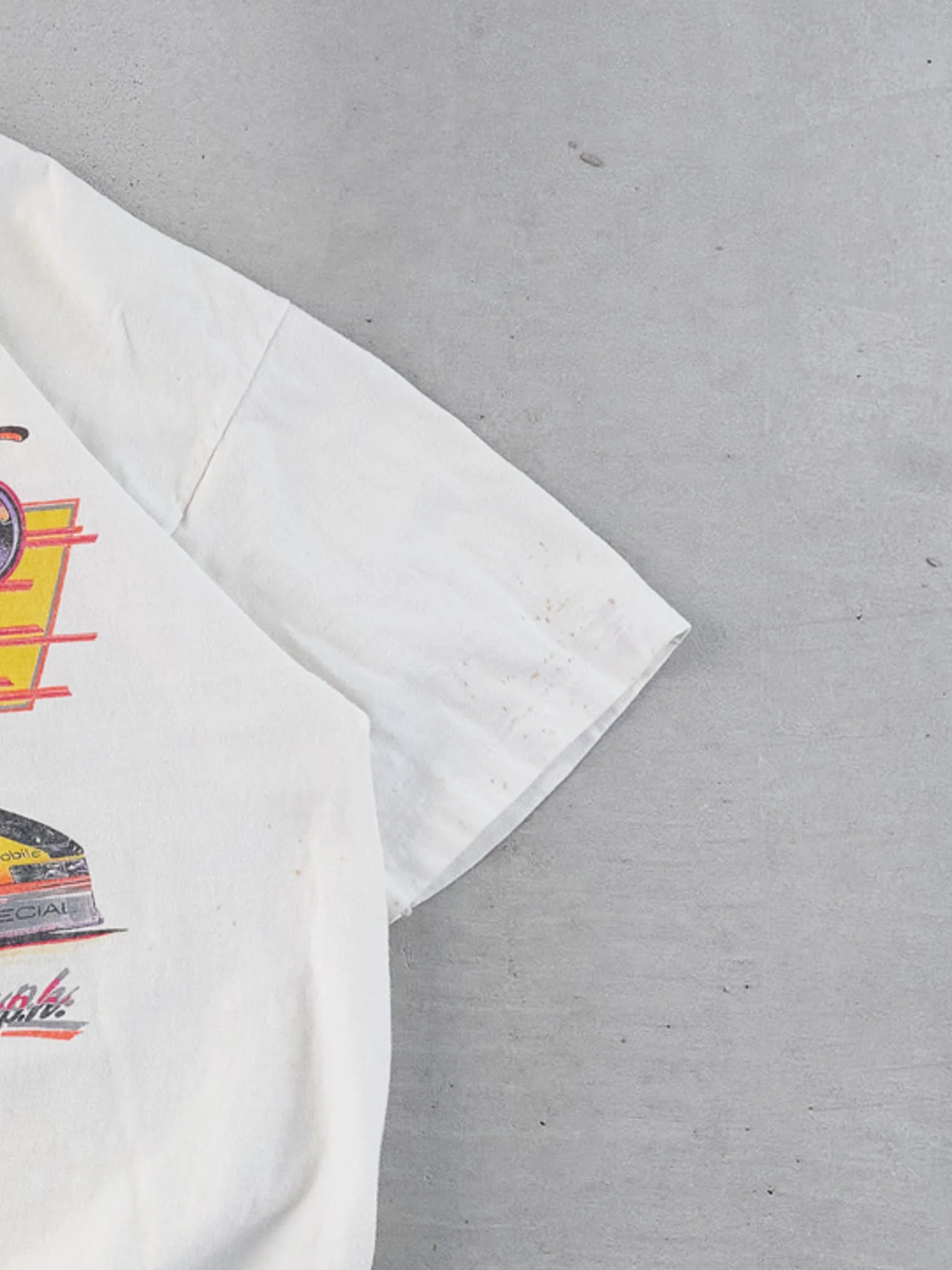 Vintage 89' White Single Stitched Mike Dann Pisano Racing Graphic Tee (M) - Image 5