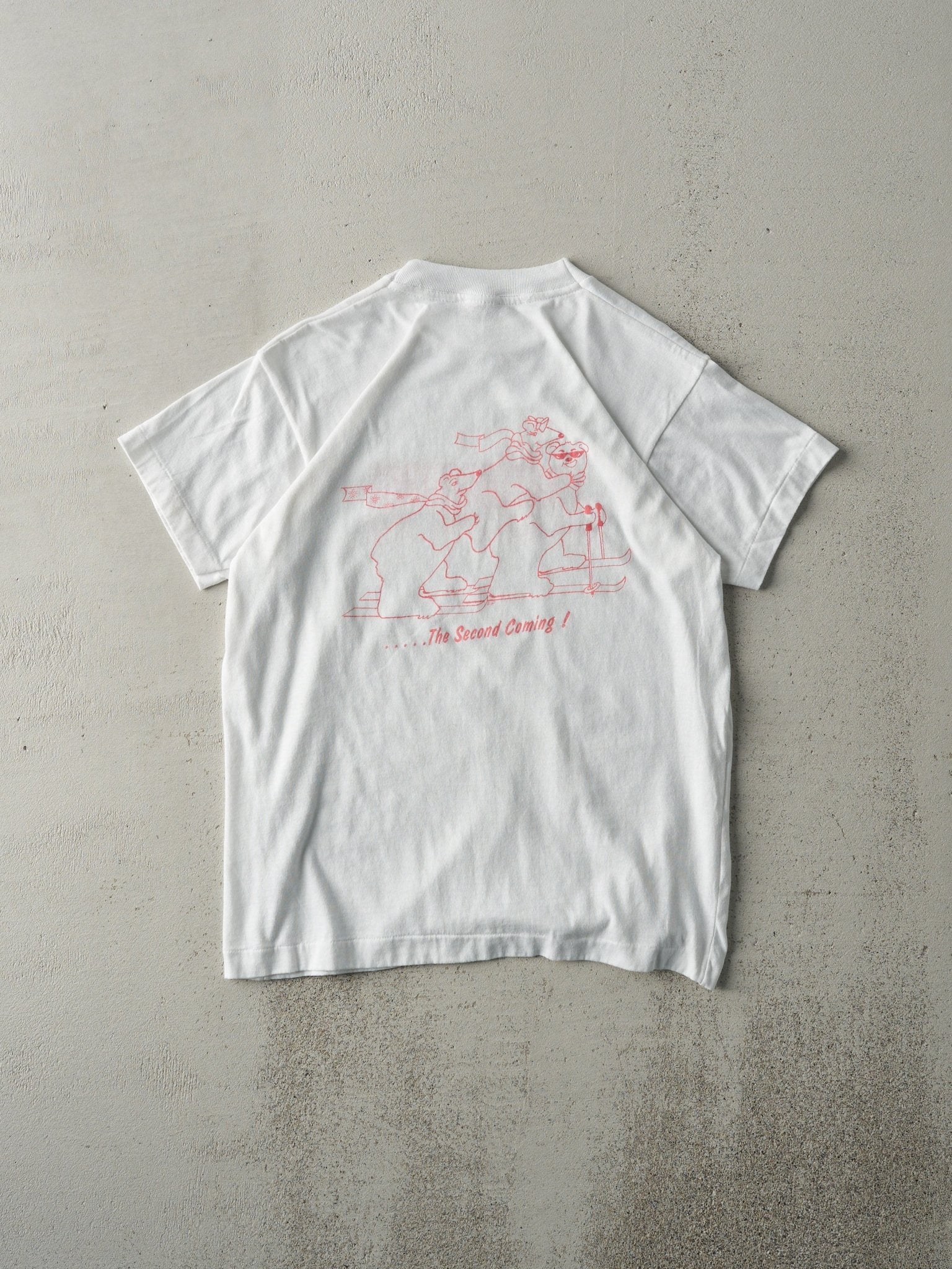 Vintage 89' White Winter Course Durham College Single Stitch Tee (S) - Image 2