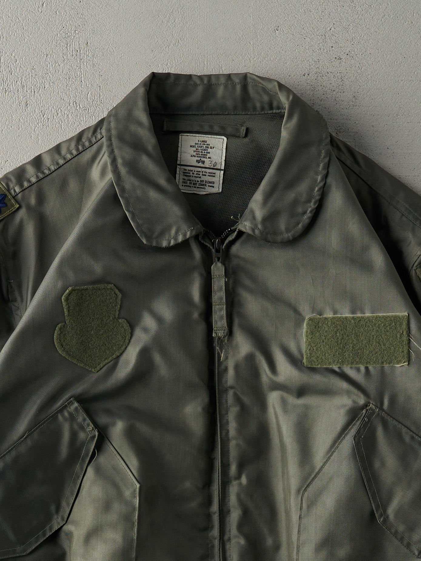 Vintage 90s Green Alpha Industries Flight Jacket (L) - Image 3
