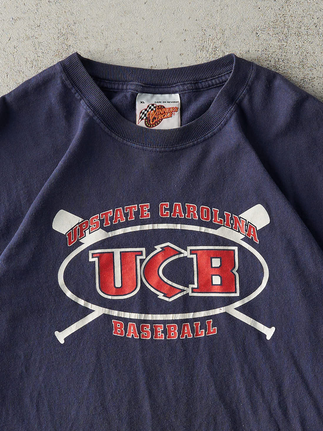 Vintage 90s Navy Blue Upstate Carolina Baseball Tee (L) - Image 2