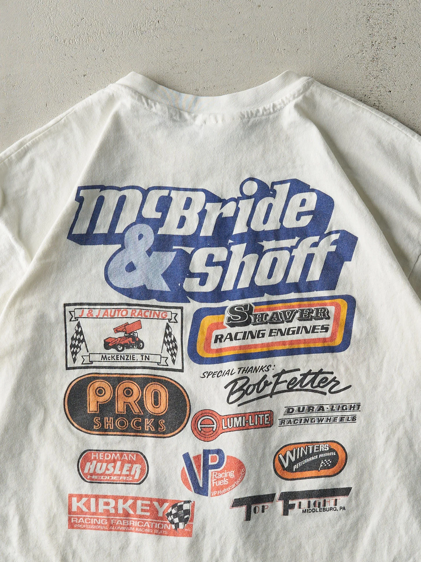 Vintage 90' White Frankie Kerr Racing Single Stitch Tee (M/L) - Image 4