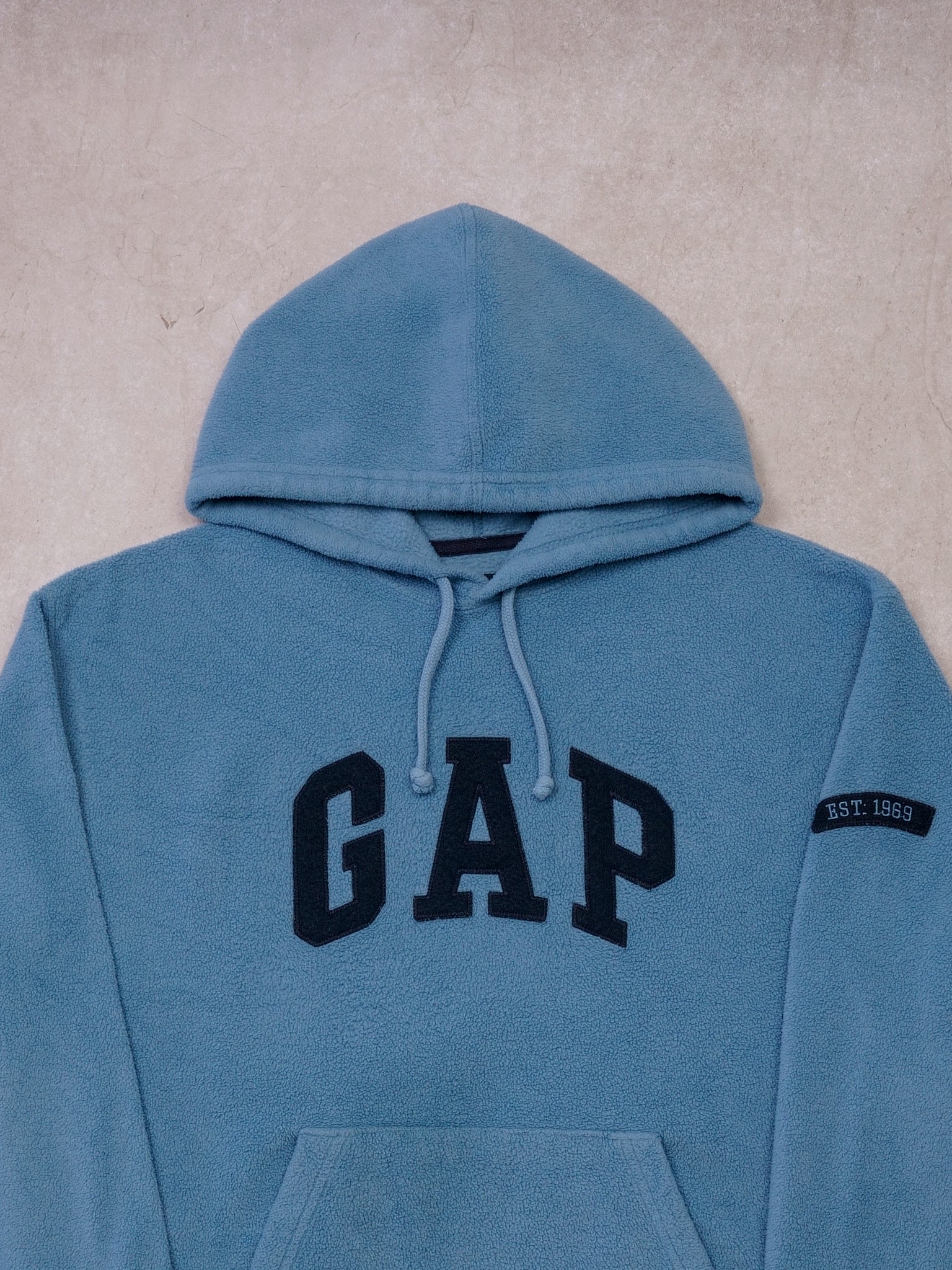 Vintage 90s Baby Blue Gap Fleece Hoodie (M/L) - Image 2