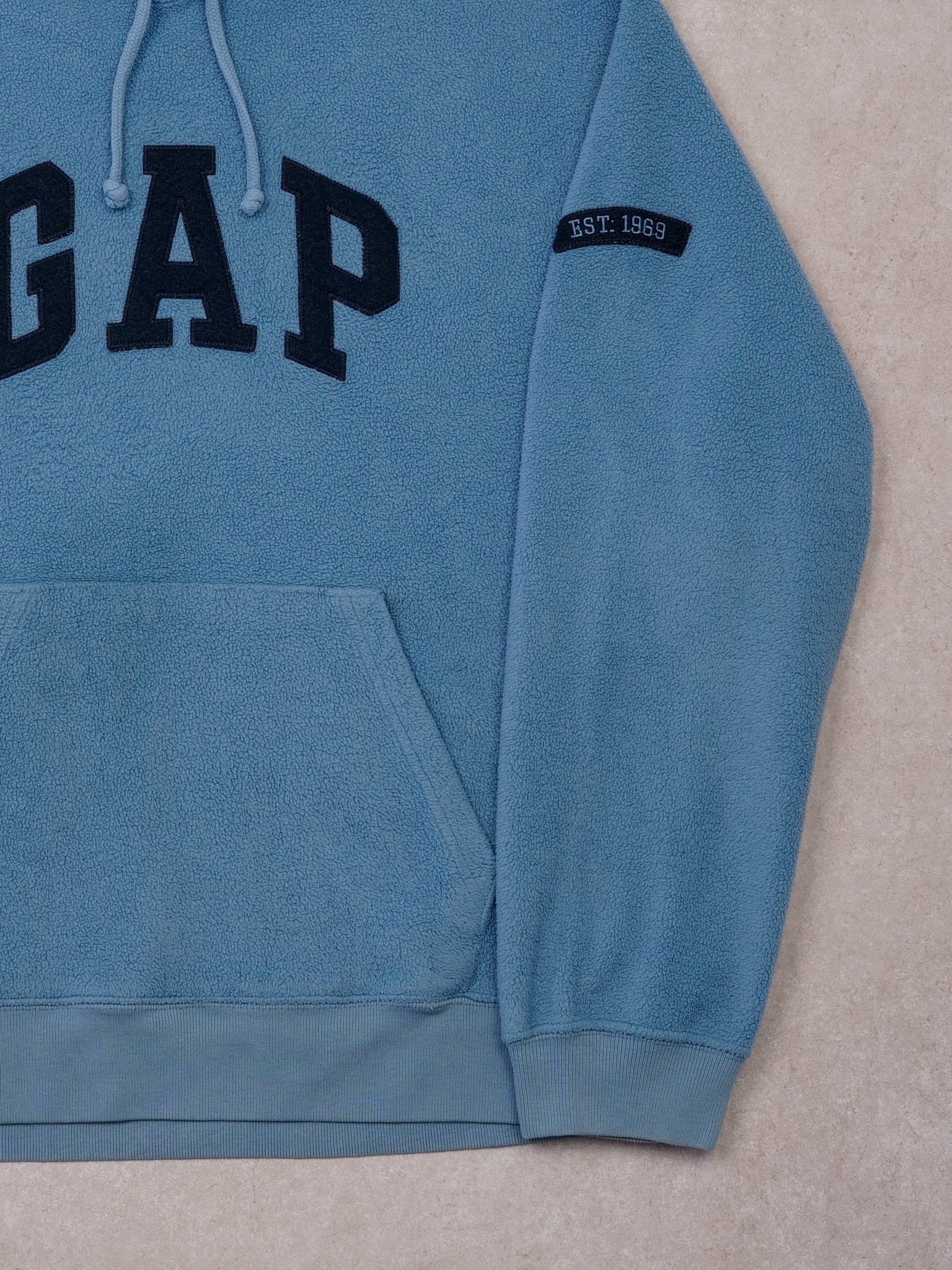 Vintage 90s Baby Blue Gap Fleece Hoodie (M/L) - Image 3