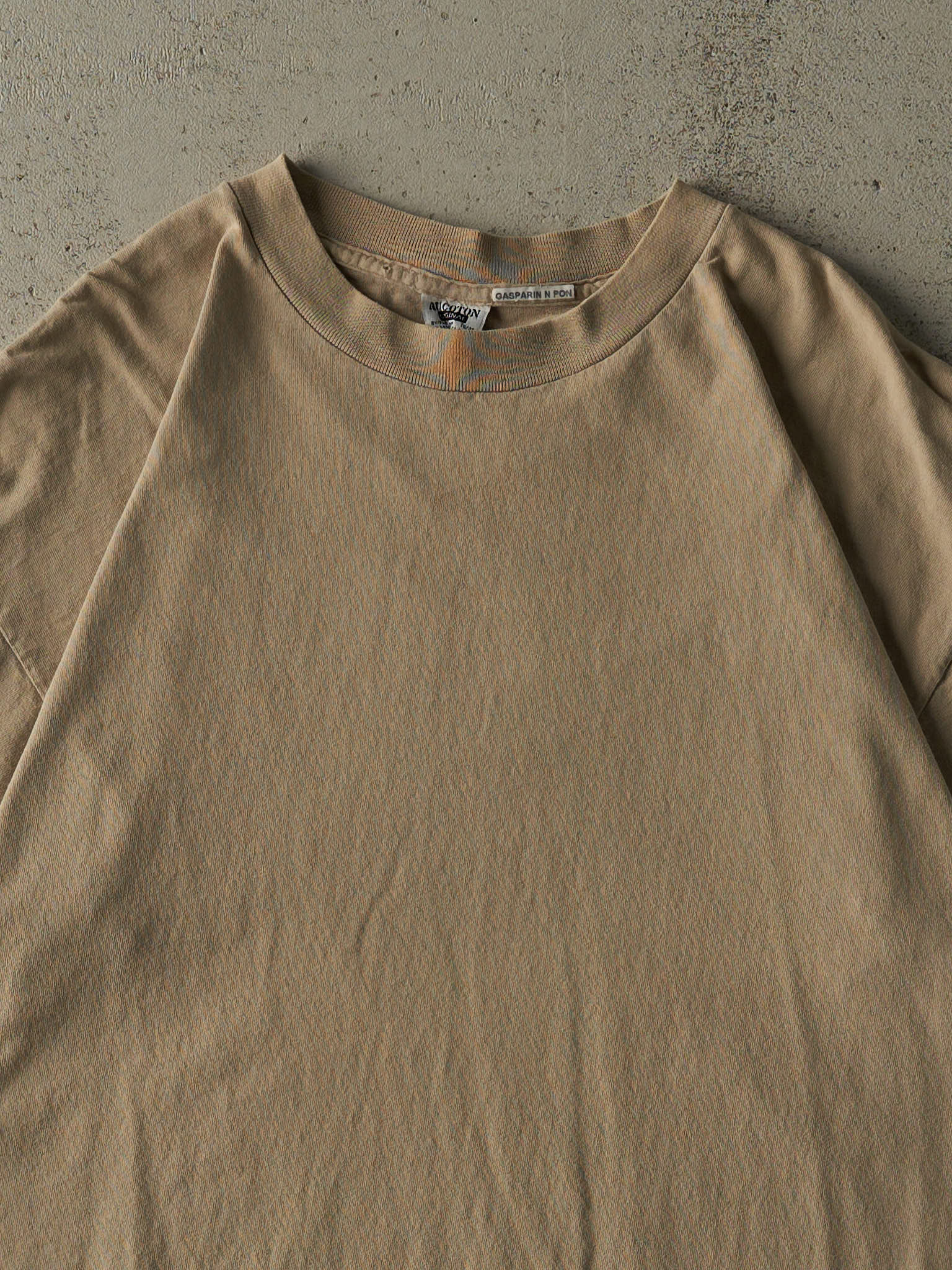 Vintage 90s Beige Blank Tee (L/XL) - Image 2