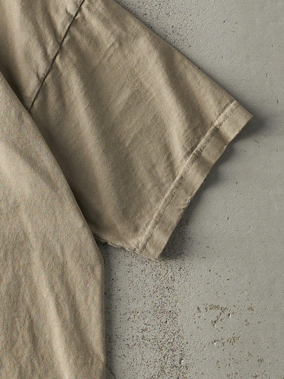 Vintage 90s Beige Blank Tee (M) - Image 3