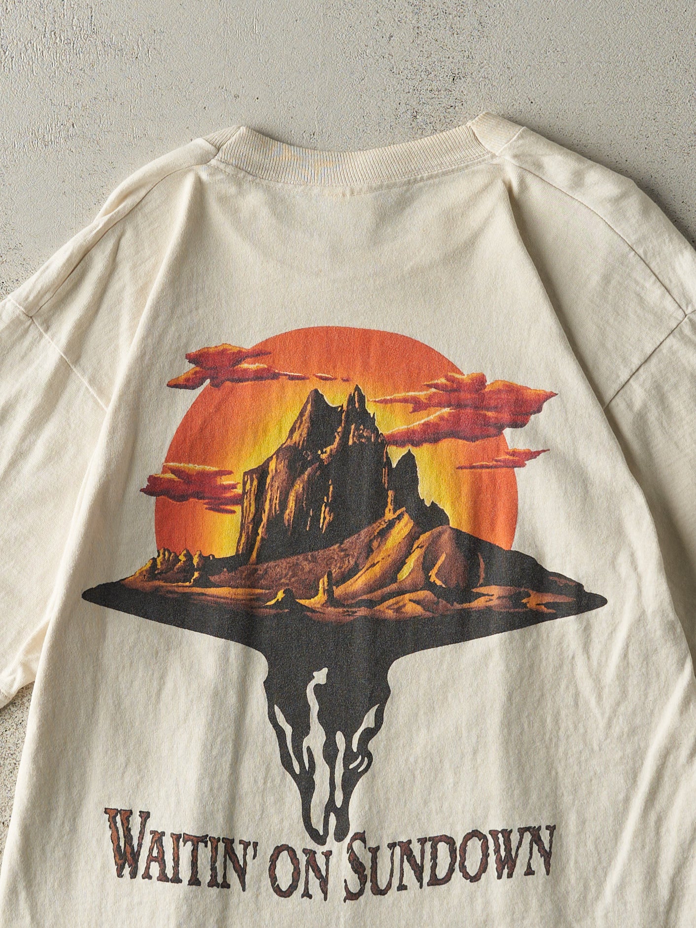 Vintage 90s Beige Brooks & Dunn Single Stitch Tee (M) - Image 4