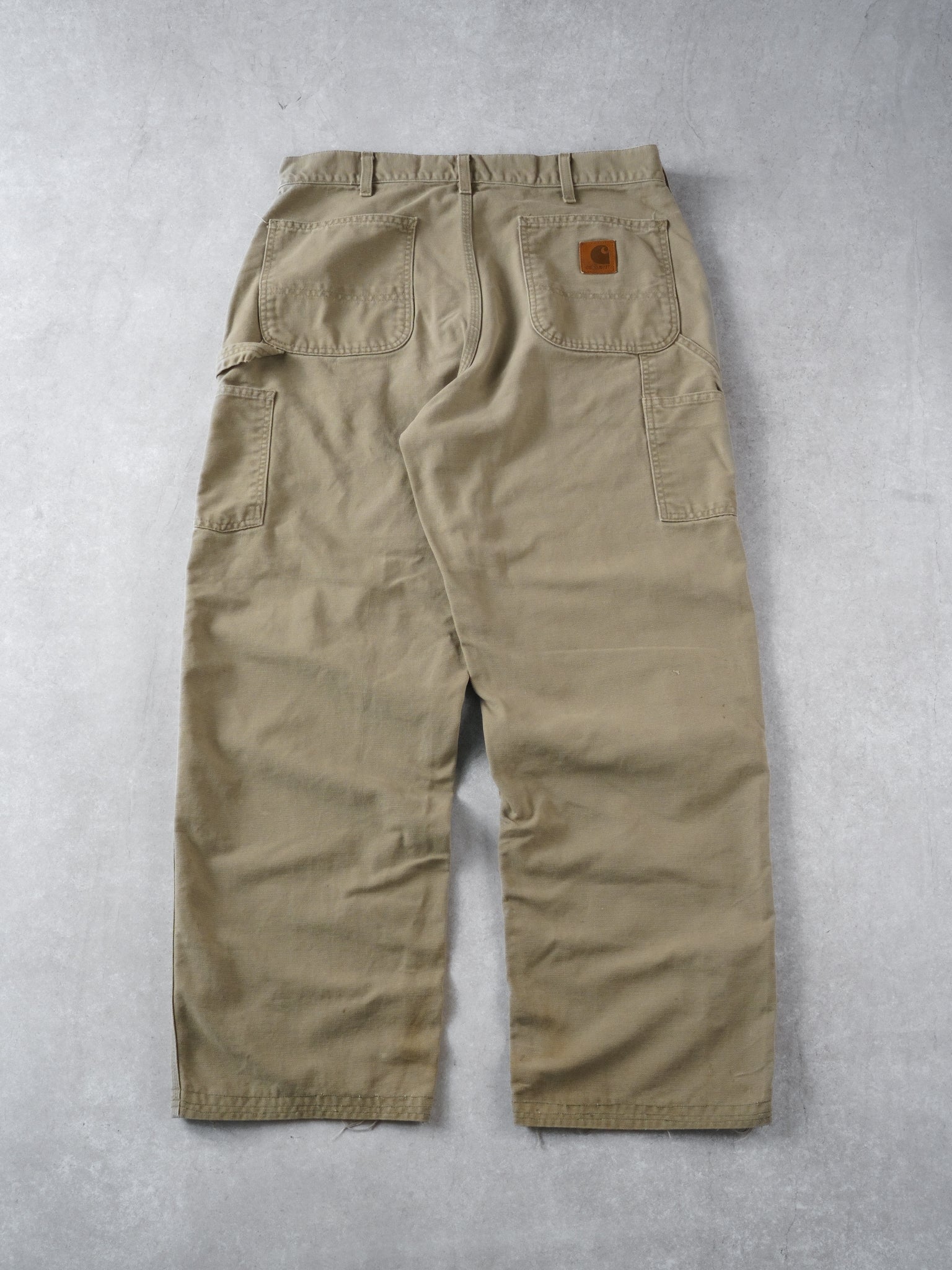 Vintage 90s Beige Carhartt Workwear Carpenter Pants (36x31) - Image 2