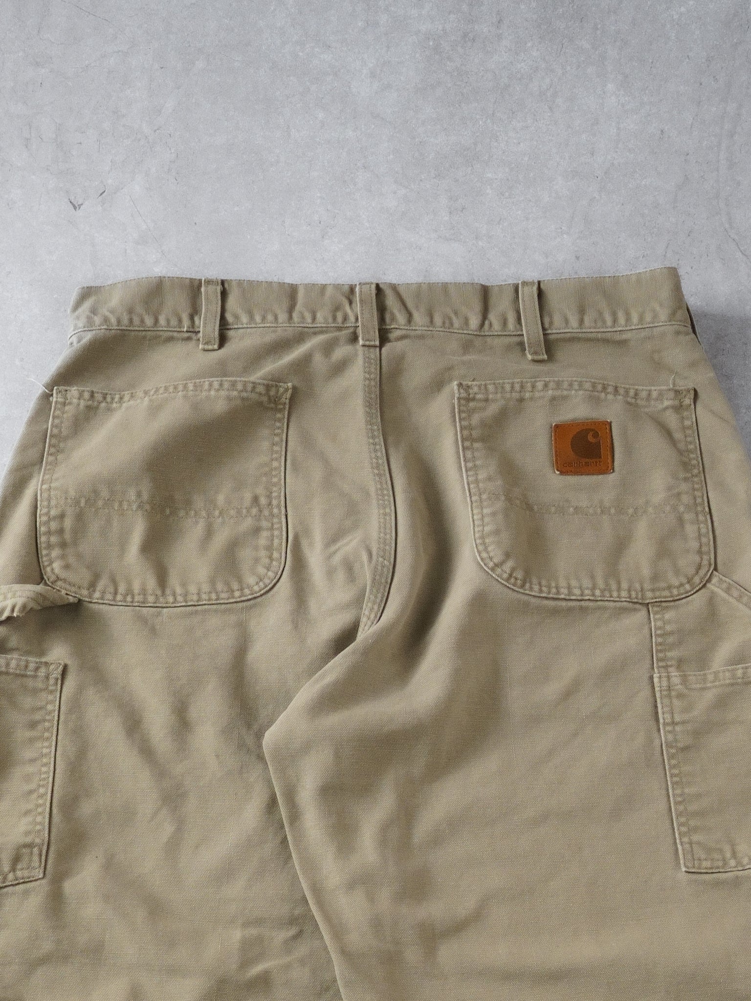 Vintage 90s Beige Carhartt Workwear Carpenter Pants (36x31) - Image 4