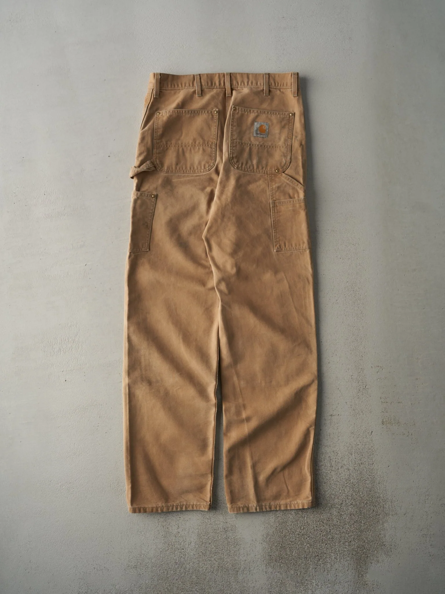 Vintage 90s Beige Carhartt Double Knee Carpenter Pants (32x33) - Image 2