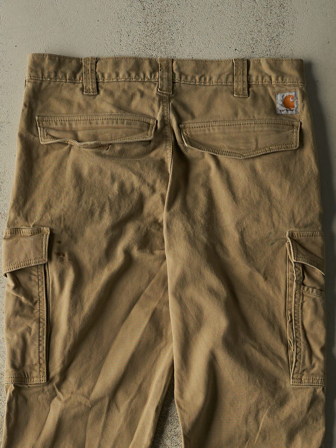 Vintage Y2K Beige Carhartt Utility Cargo Work Pants (32x30.5) - Image 4