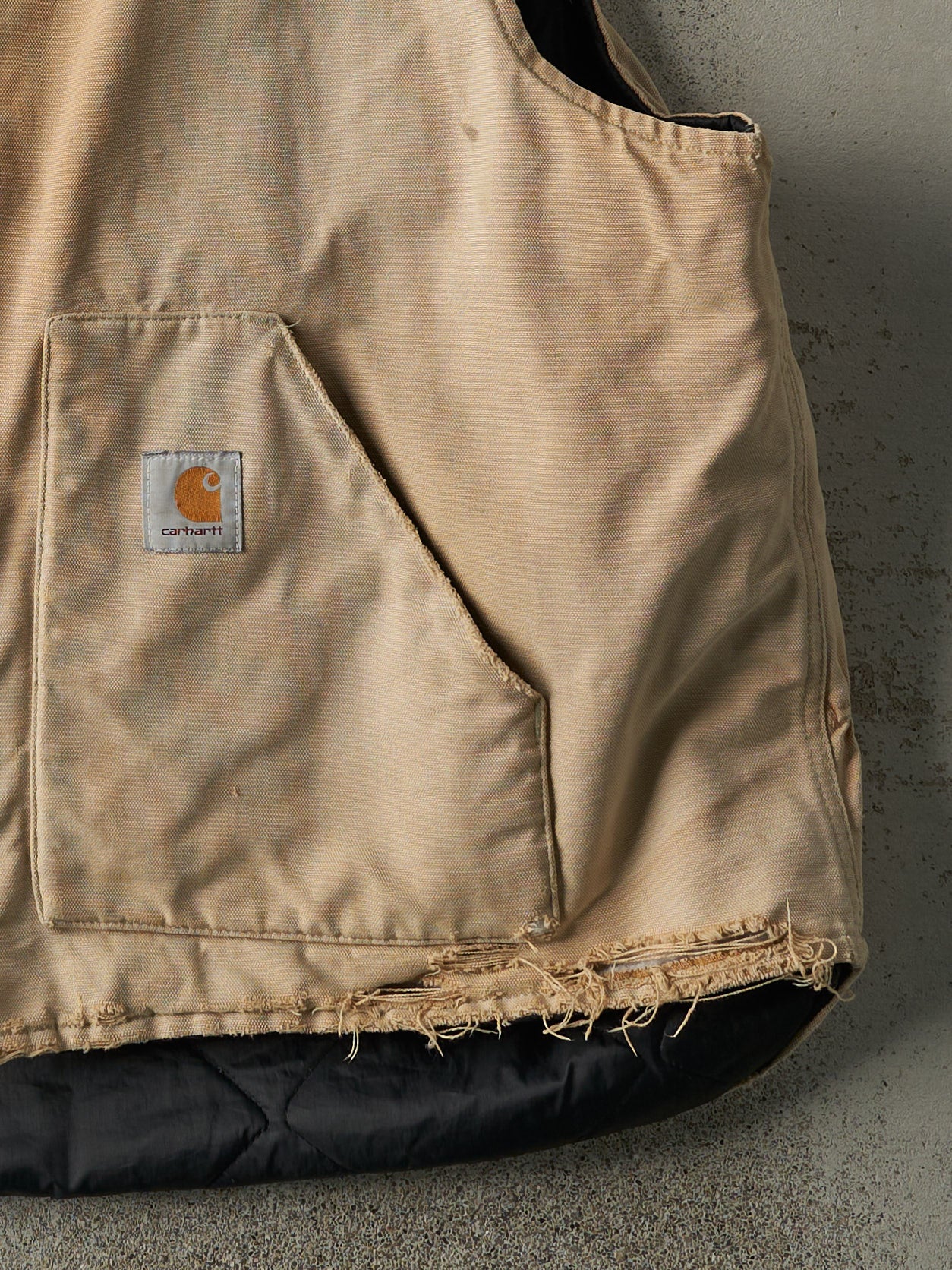 Vintage 90s Faded Beige Carhartt Vest (L) - Image 4