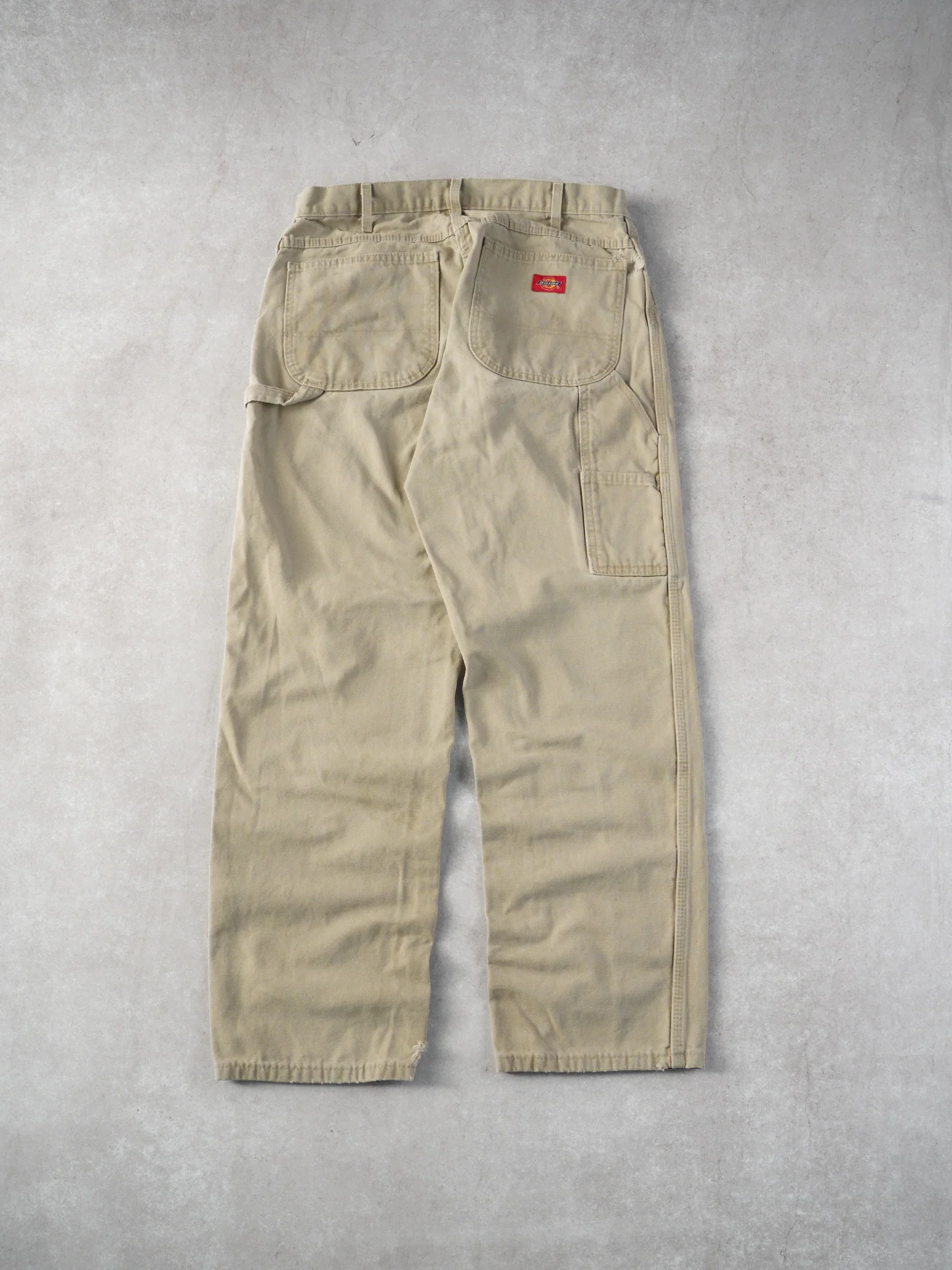 Vintage 90s Beige Dickies Dungeree Fit Carpenter Pants (34x32) - Image 2