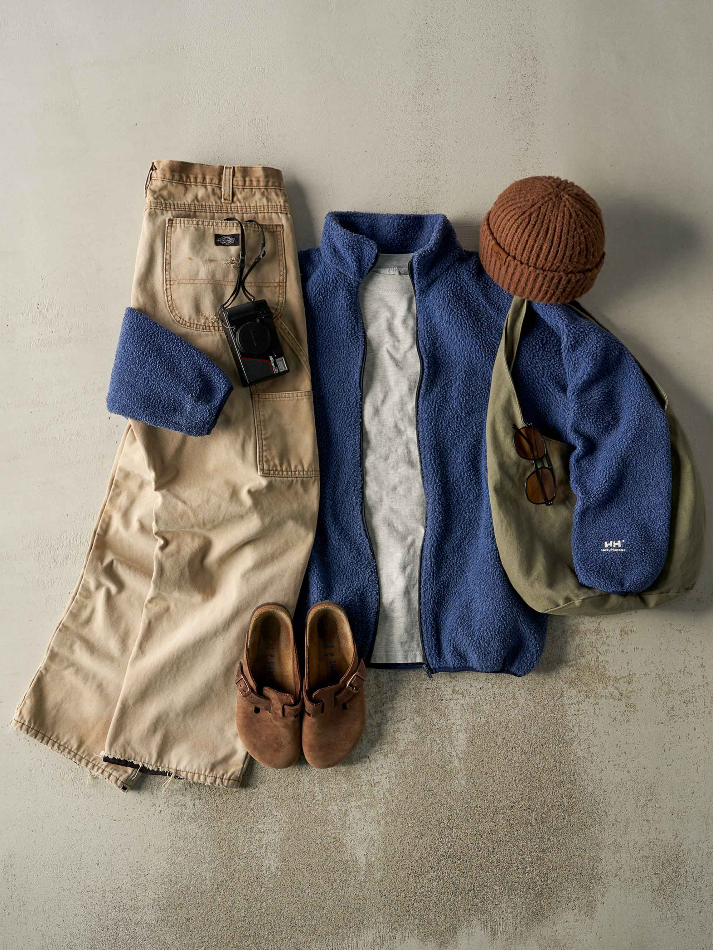Vintage 90s Beige Dickies Fleece Lined Carpenter Pants (36x30.5) - Image 2