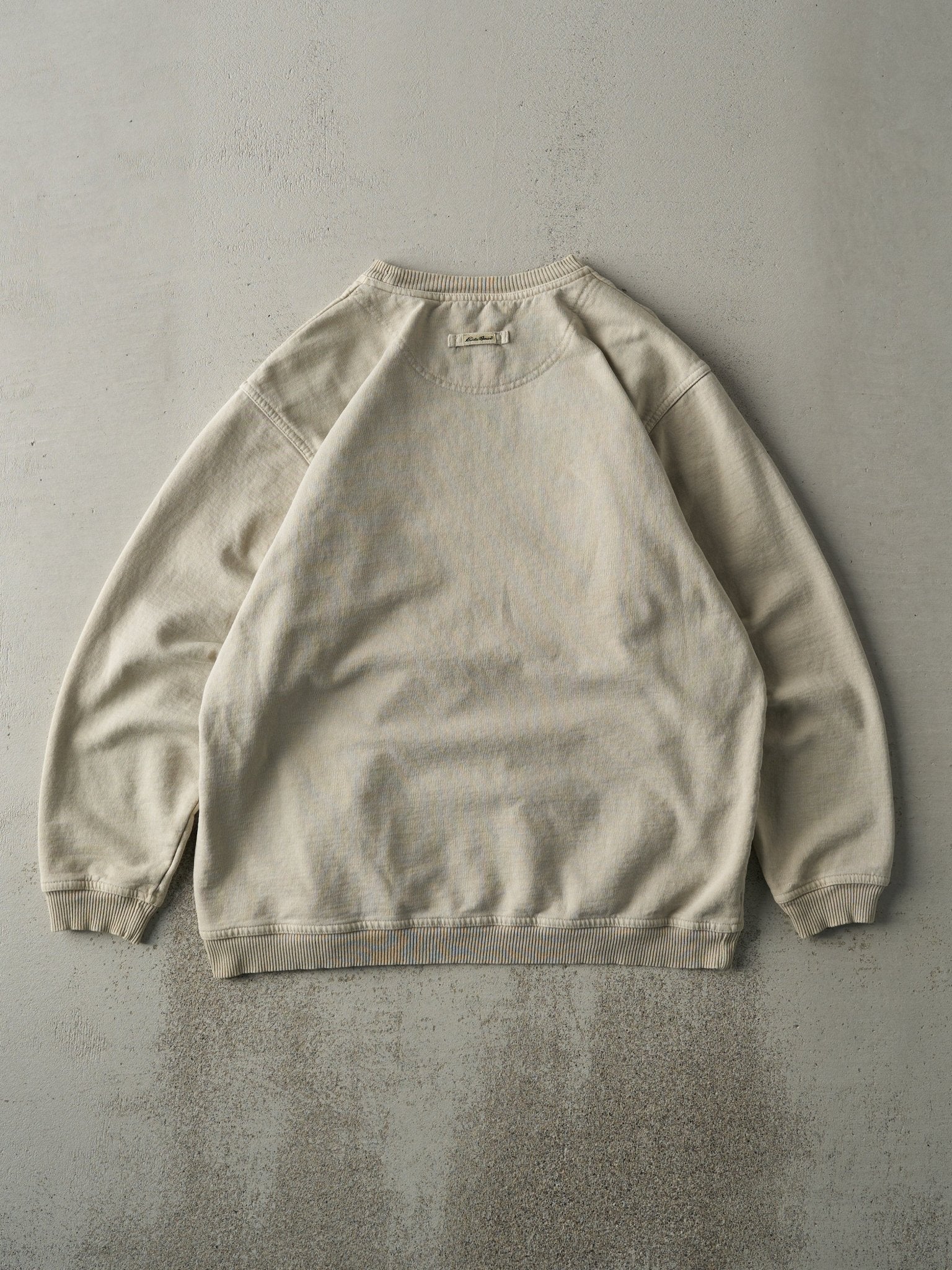 Vintage 90s Beige Eddie Bauer Blank Crewneck (L) - Image 3