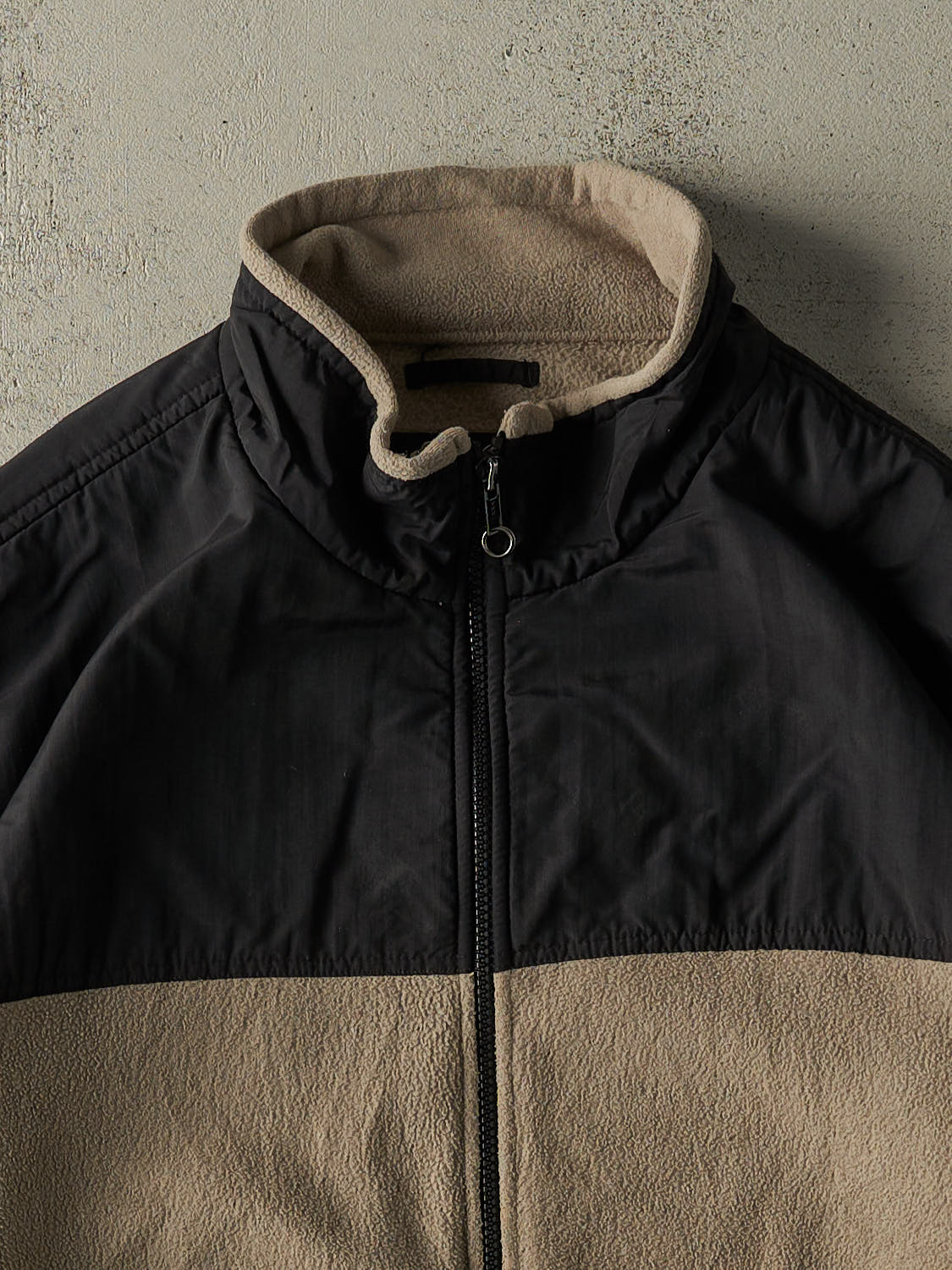 Vintage 90s Beige Eddie Bauer Zip Up Fleece Jacket (L/XL) - Image 2