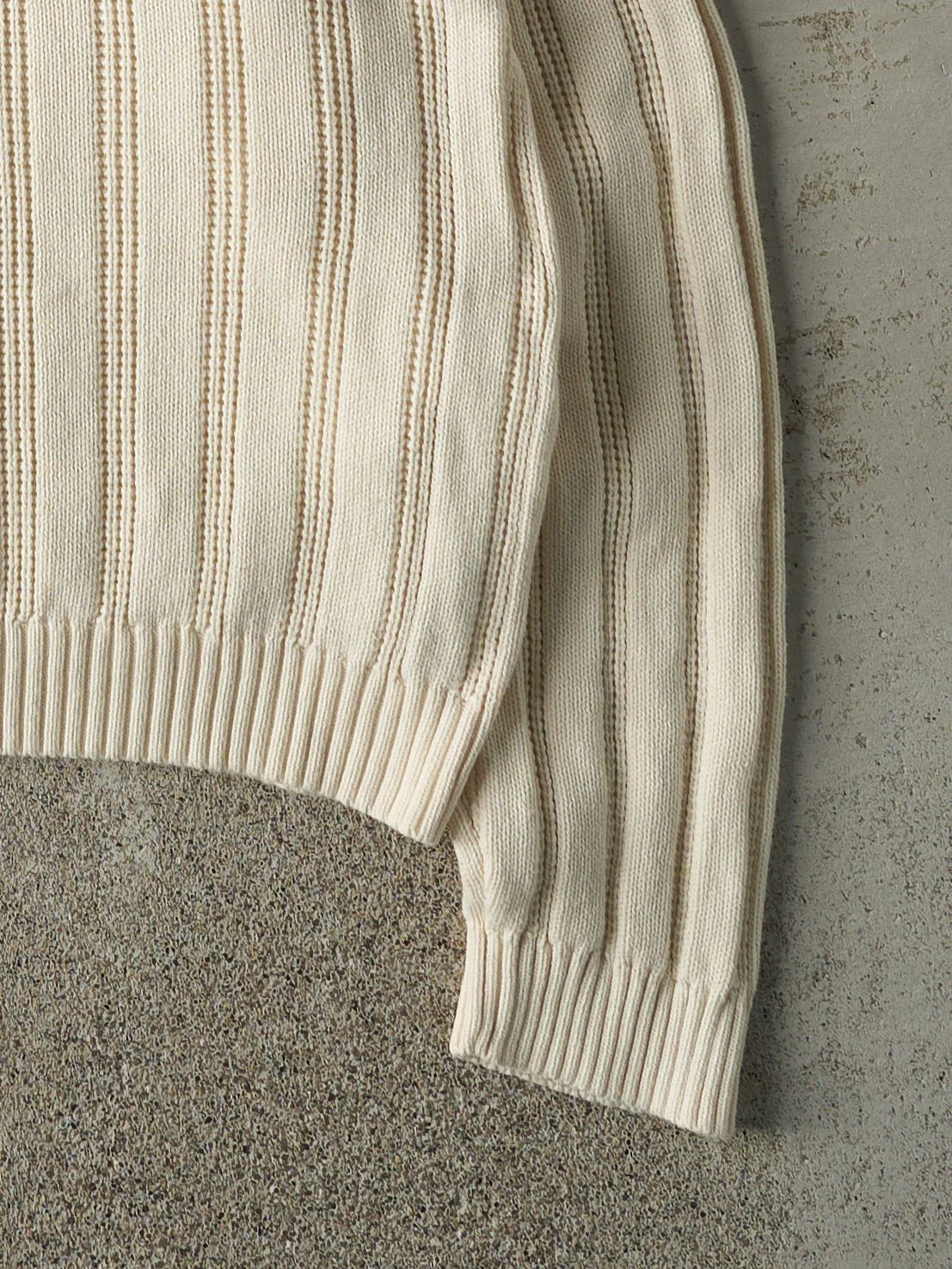 Vintage 90s Beige Embroidered Chaps Knit Pullover (XXL) - Image 4