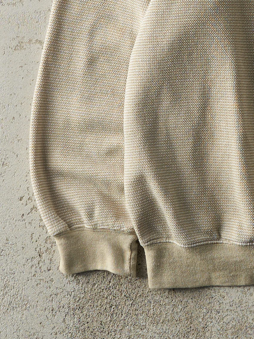 Vintage 90s Beige Embroidered Phoenix Coyotes Knit Crewneck (L/XL) - Image 3