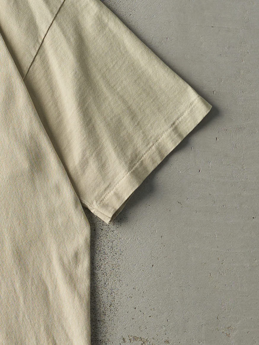 Vintage 90s Beige Embroidered Yosemite Tee (M) - Image 3