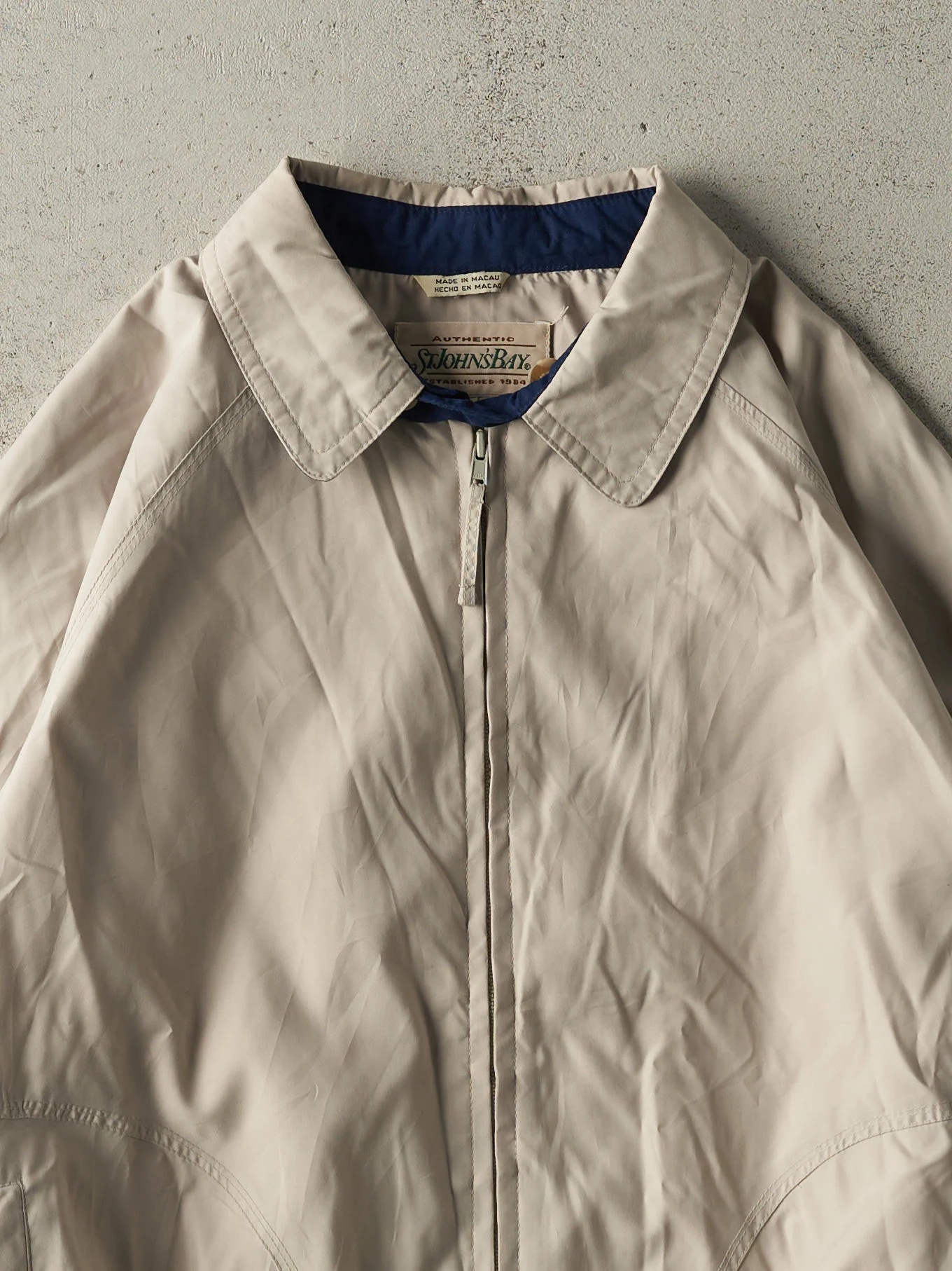 Vintage 90s Beige St Johns Bay Harrington Jacket (L) - Image 3
