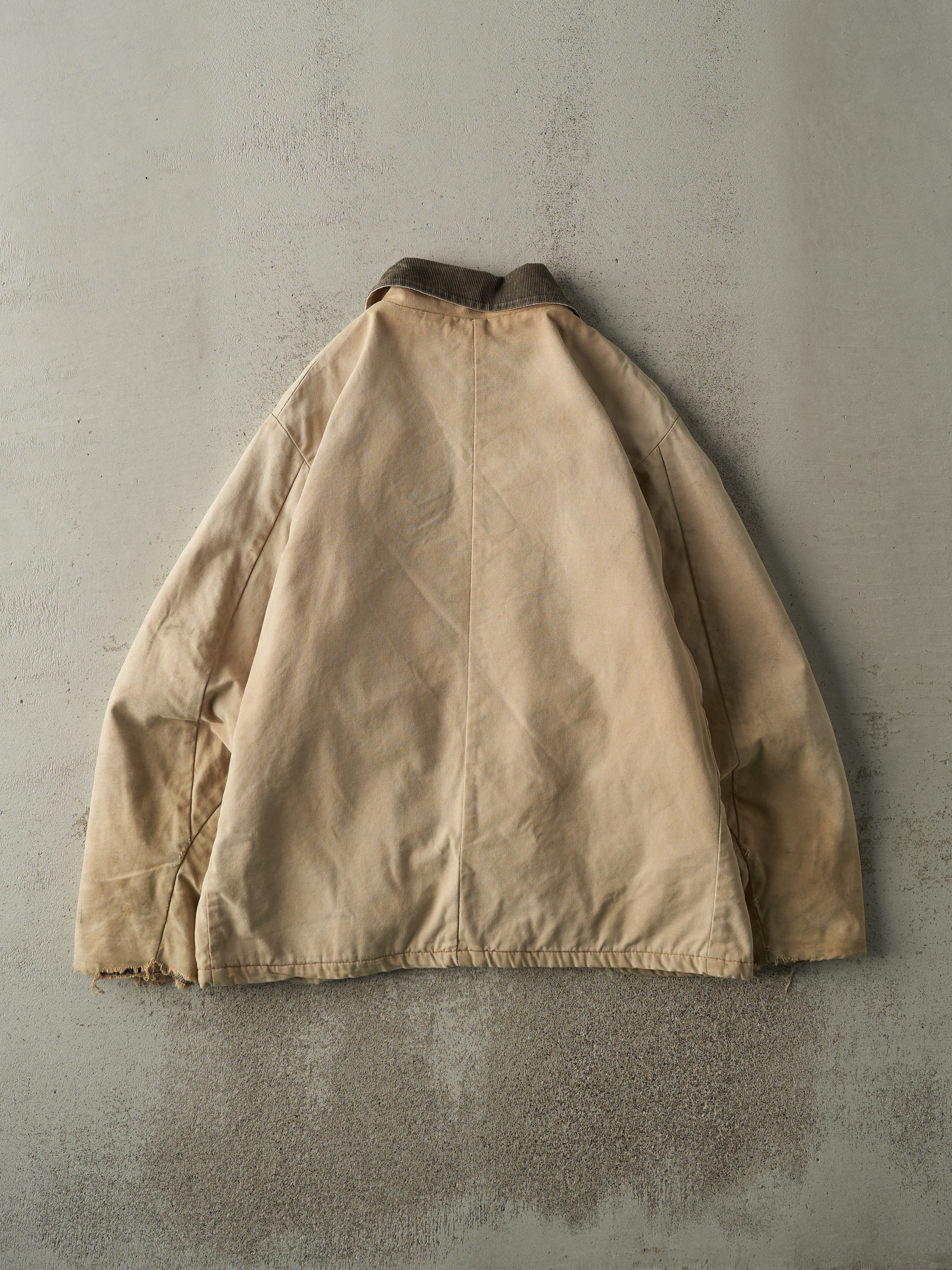 Vintage 90s Beige Key Apparel Blanket Lined Chore Jacket (XL) - Image 3