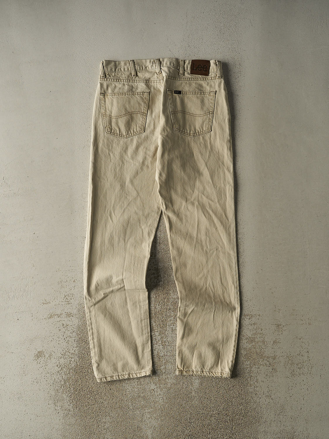 Vintage 90s Beige Lee Denim Pants (34x33.5) - Image 2