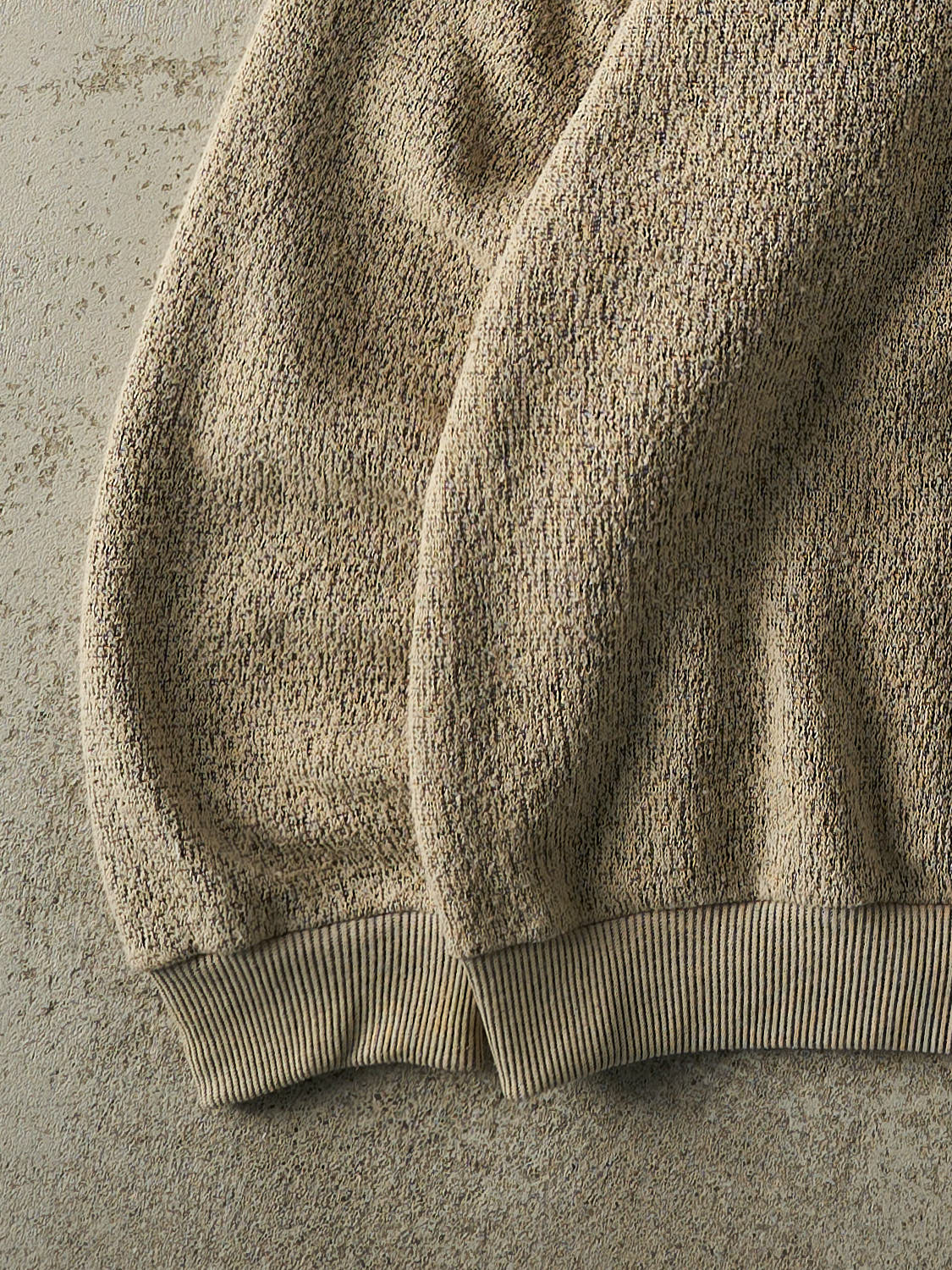 Vintage 90s Beige Notre Dame Embroidered Knit Crewneck (L/XL) - Image 3