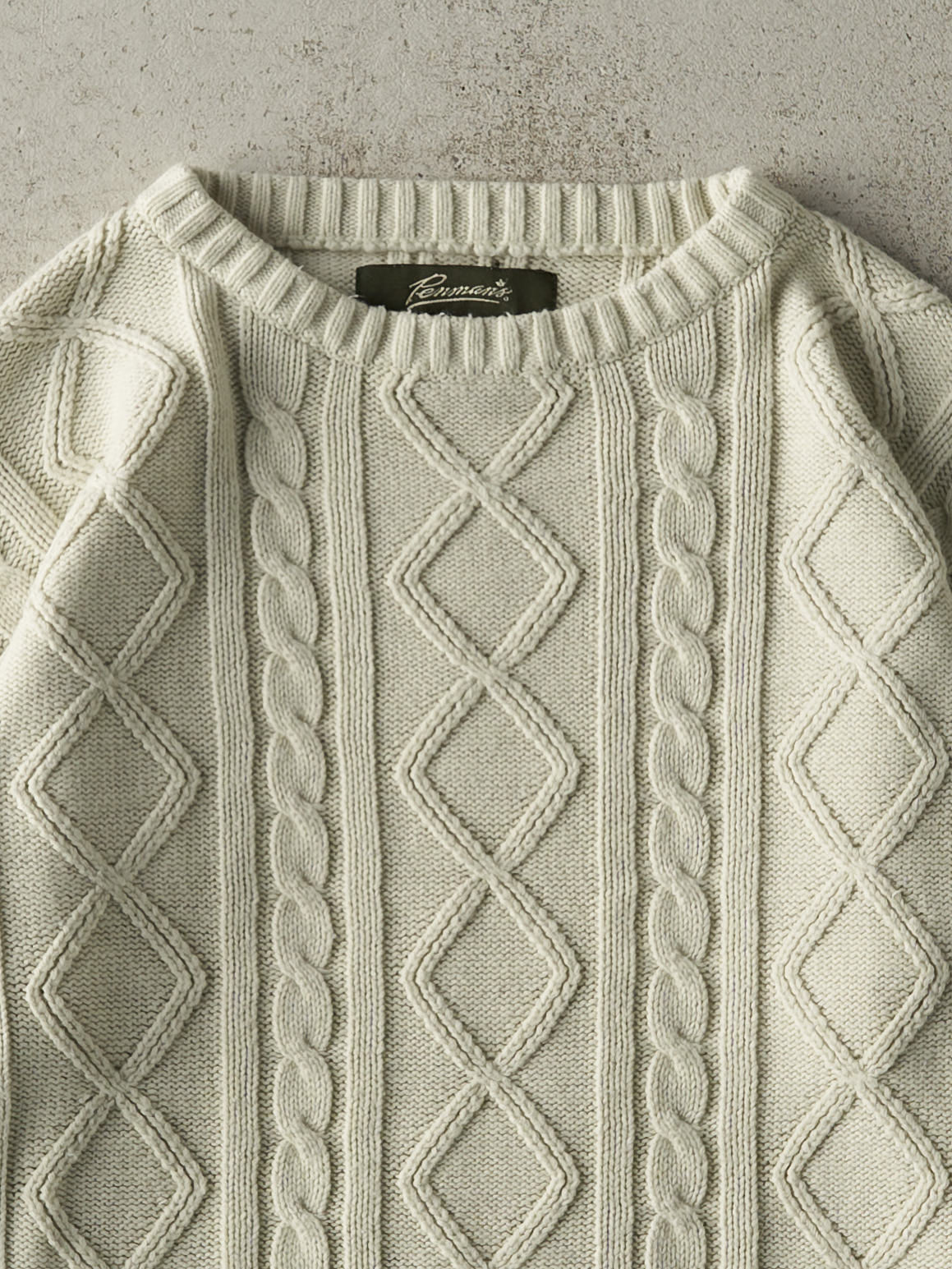 Vintage 90s Beige Penmans Cable Knit Sweater (L) - Image 3