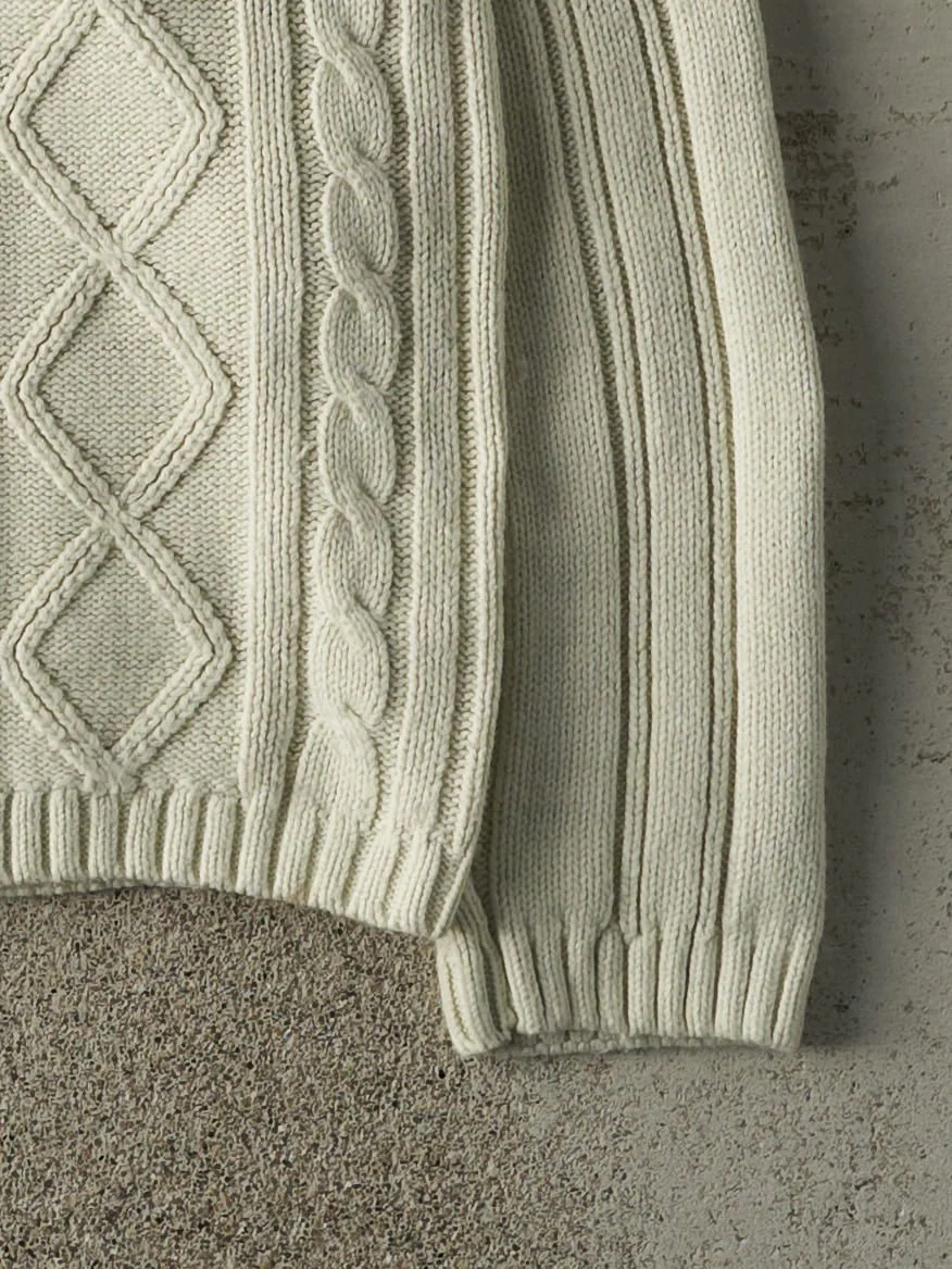 Vintage 90s Beige Penmans Cable Knit Sweater (L) - Image 4