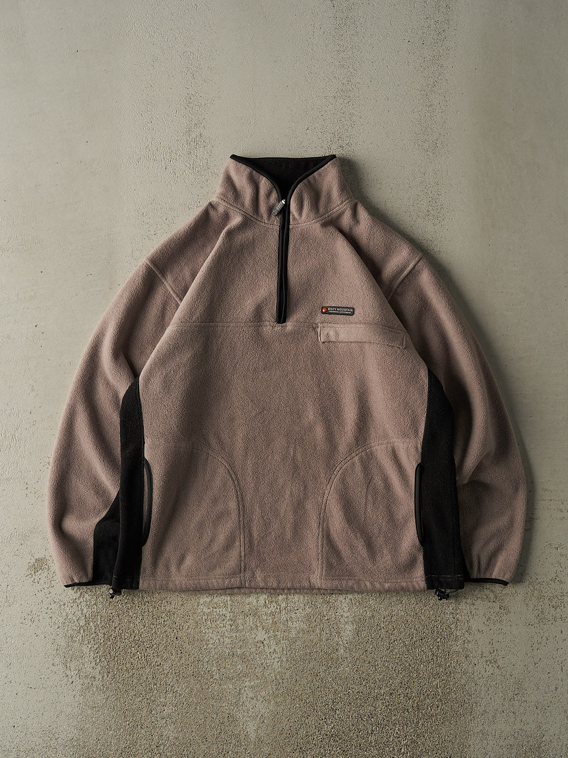 Vintage 90s Beige Quarter Zip Misty Mountain Fleece (L/XL)