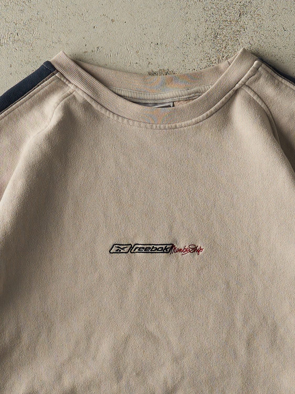 Vintage 90s Beige Reebok Embroidered Crewneck (XL/XXL) - Image 2