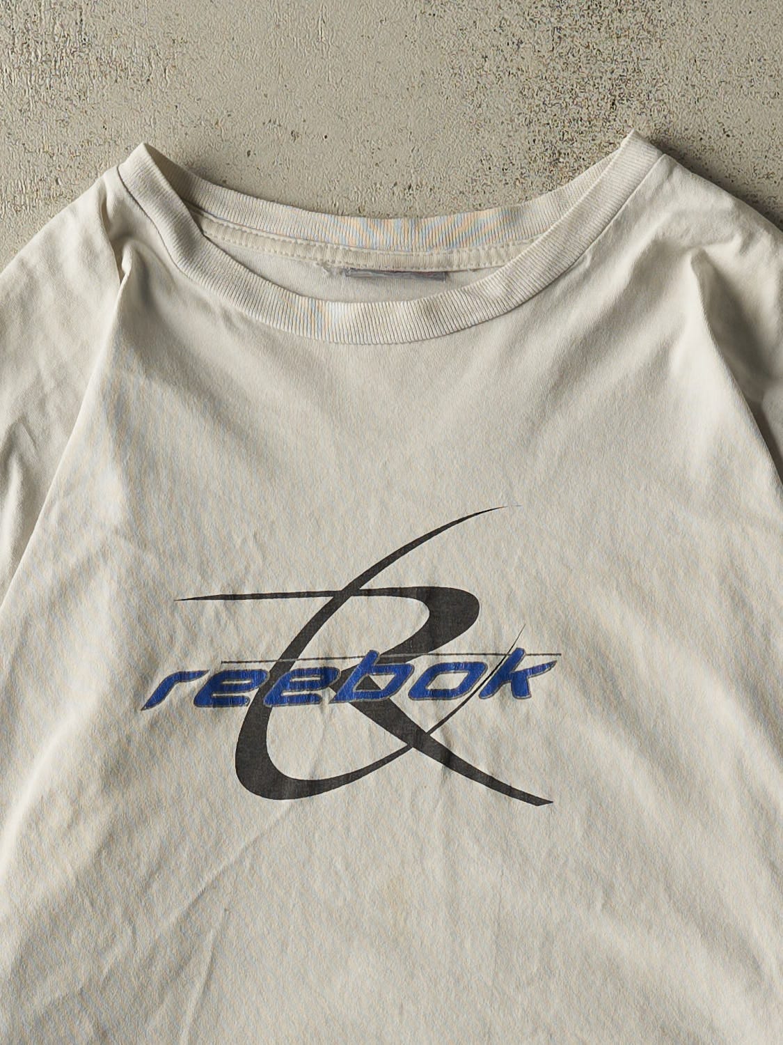 Vintage 90s Beige Reebok Long Sleeve (L/XL) - Image 2