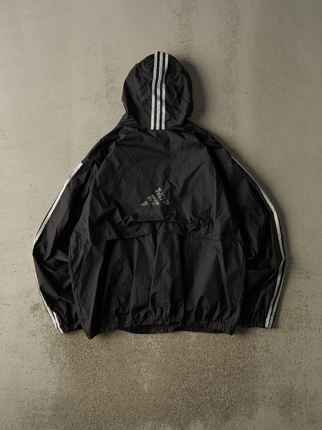 Vintage 90s Black Adidas Embroidered Windbreaker Jacket (XXL) - Image 2