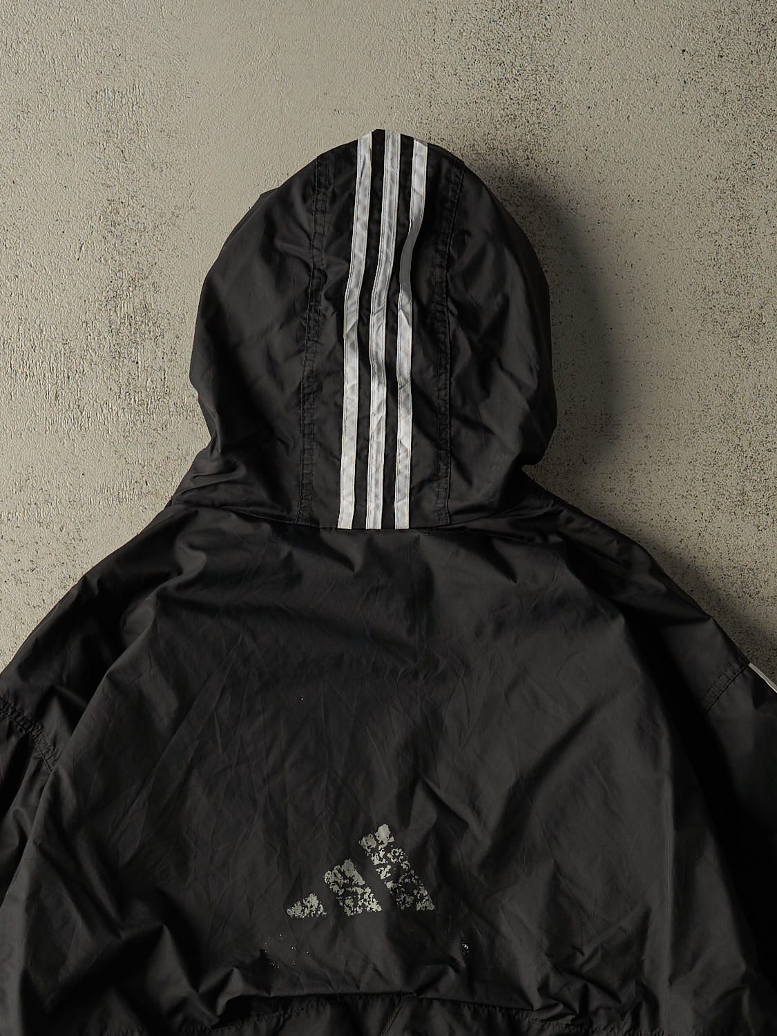 Vintage 90s Black Adidas Embroidered Windbreaker Jacket (XXL) - Image 4