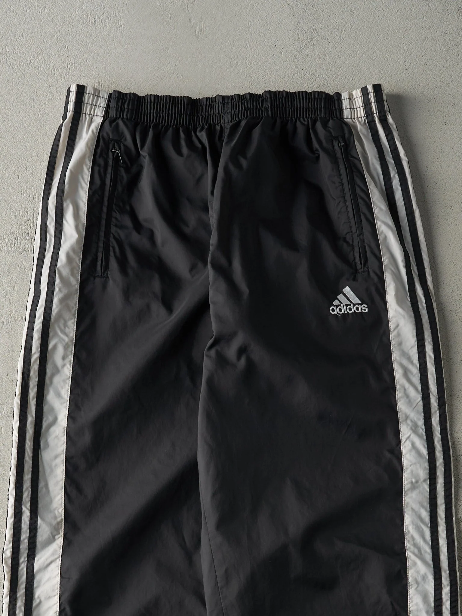 Vintage 90s Black Adidas Tear Away Track Pants (34x32) - Image 3
