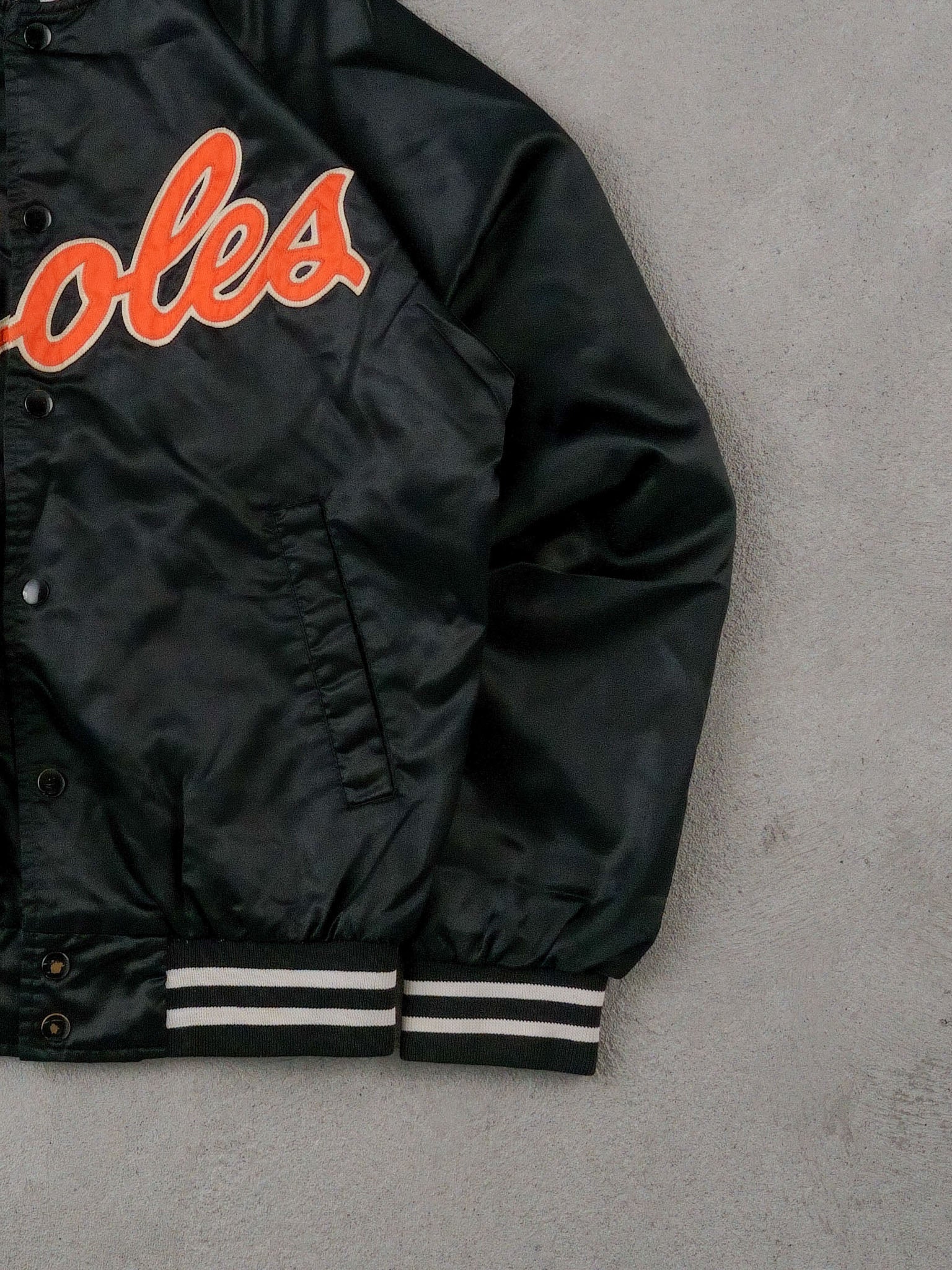 Vintage 90s Black and Oranges Orioles #2 Varsity Jacket (S/M) - Image 3