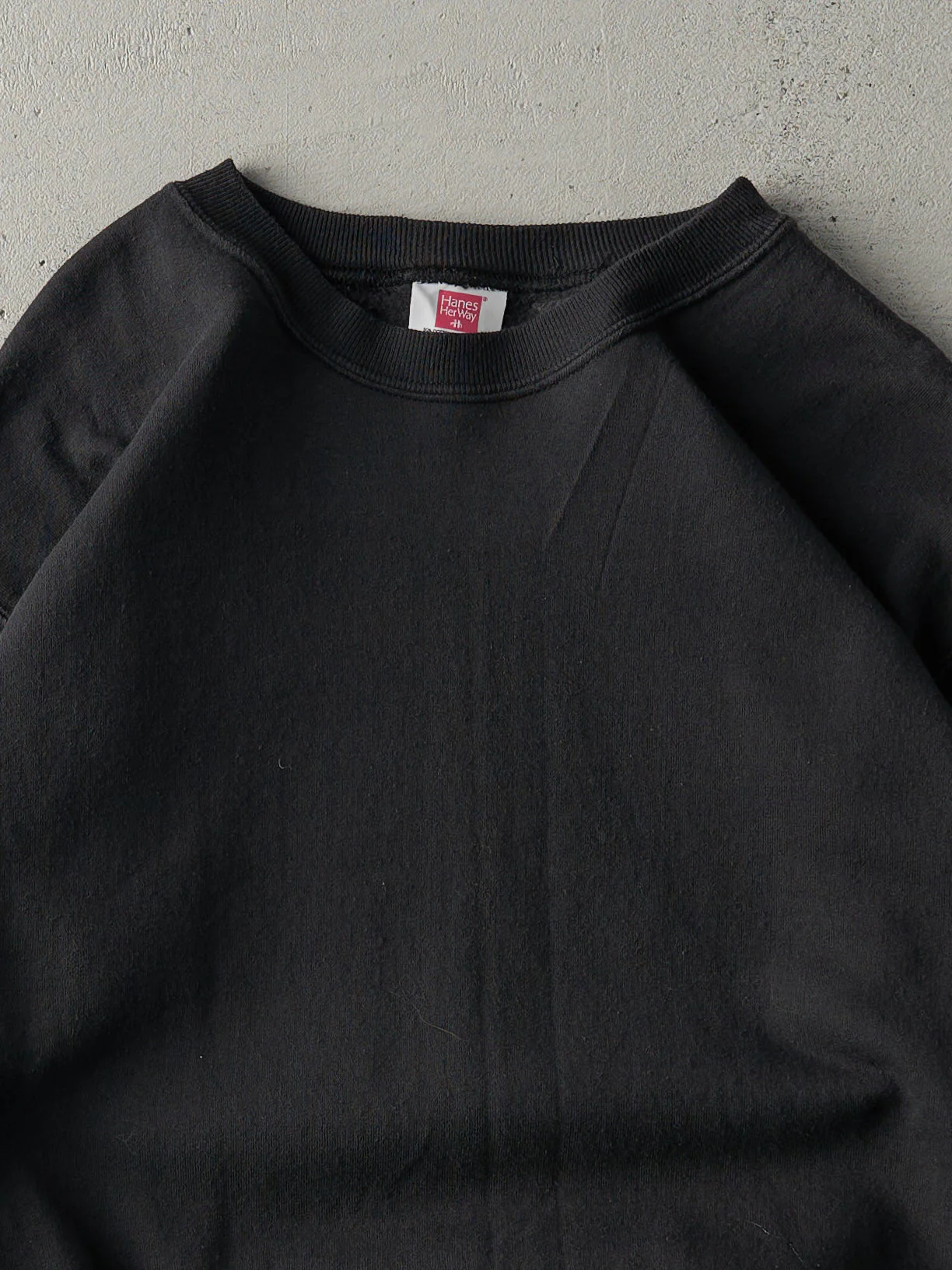 Vintage 90s Black Blank Crewneck (M) - Image 2