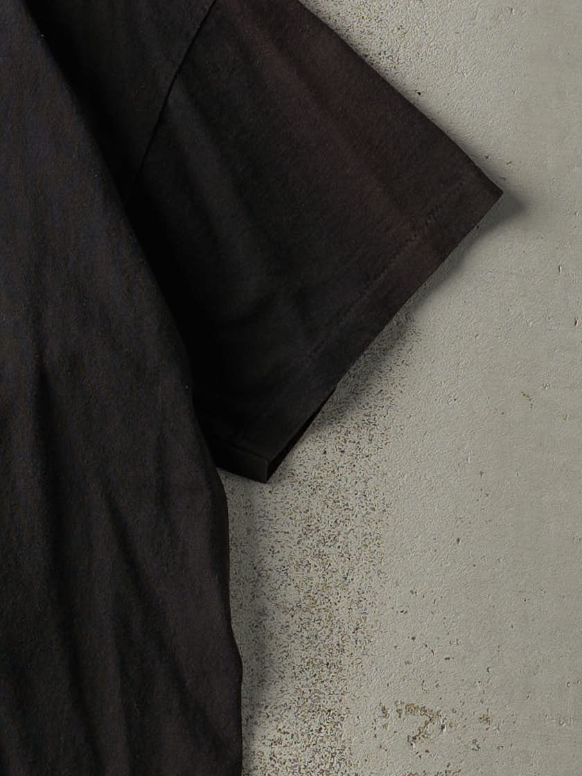 Vintage 90s Black Blank Single Stitch Tee (M) - Image 3