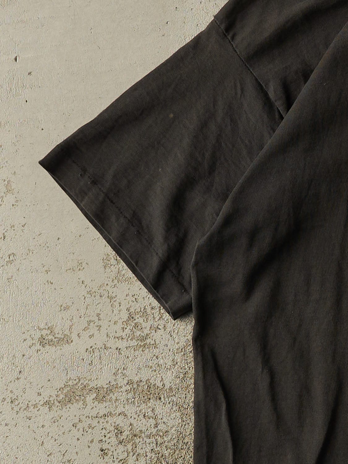 Vintage 80s Black Blank Single Stitch Tee (XL) - Image 3