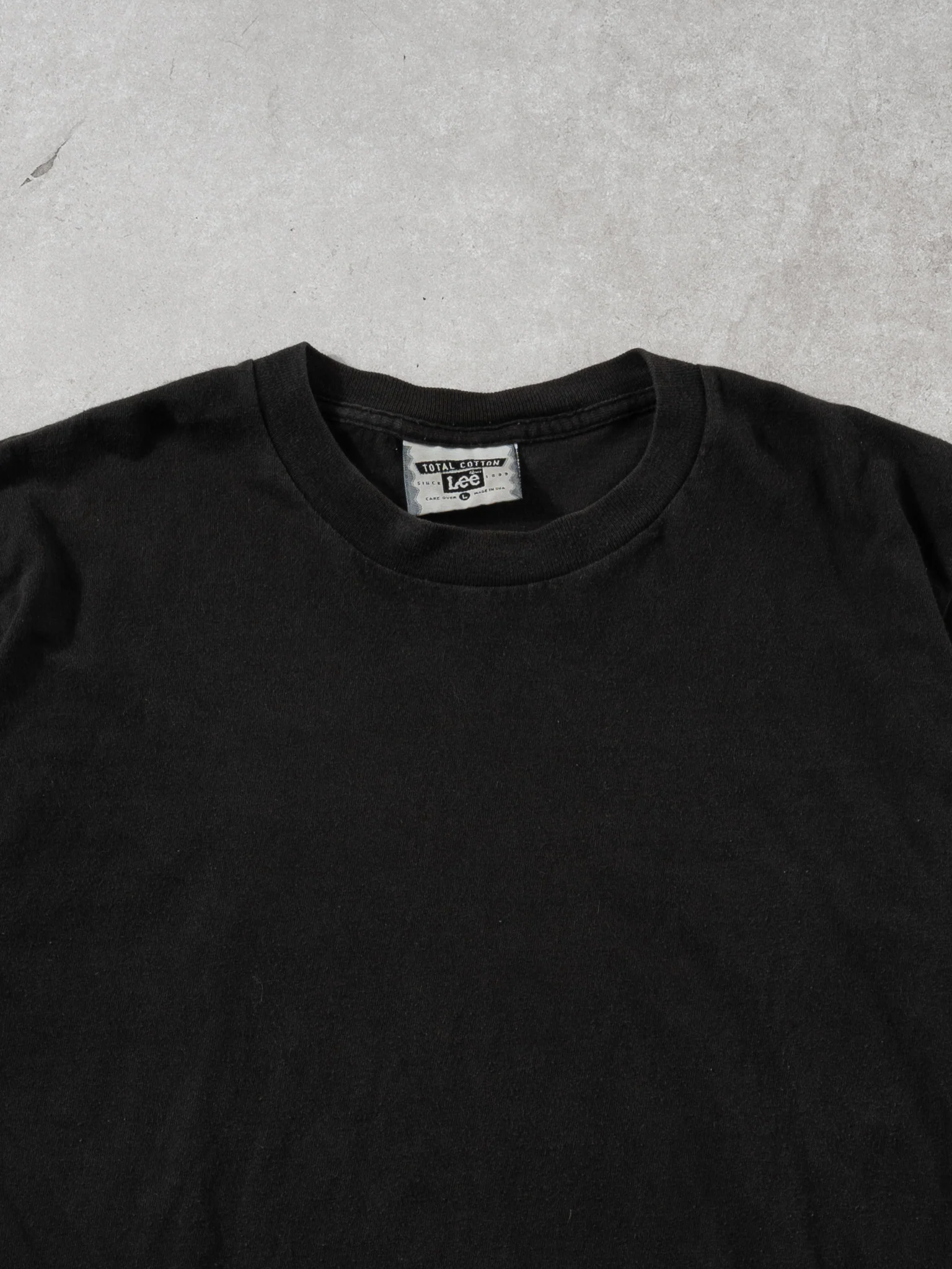 Vintage 90s Black Lee Blank Tee (M) - Image 2