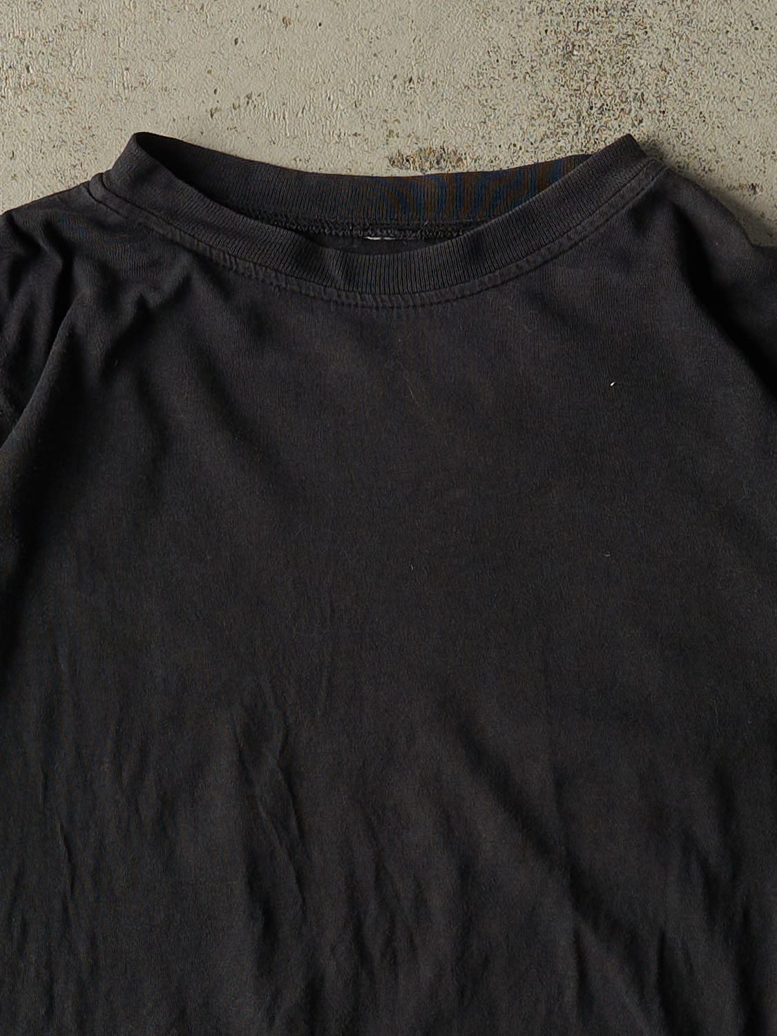 Vintage 90s Black Blank Tee (M) - Image 2