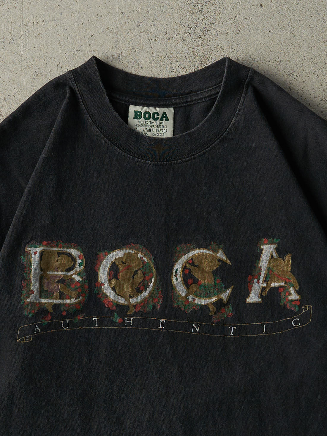 Vintage 90s Black Boca Authentic Tee (L/XL) - Image 2
