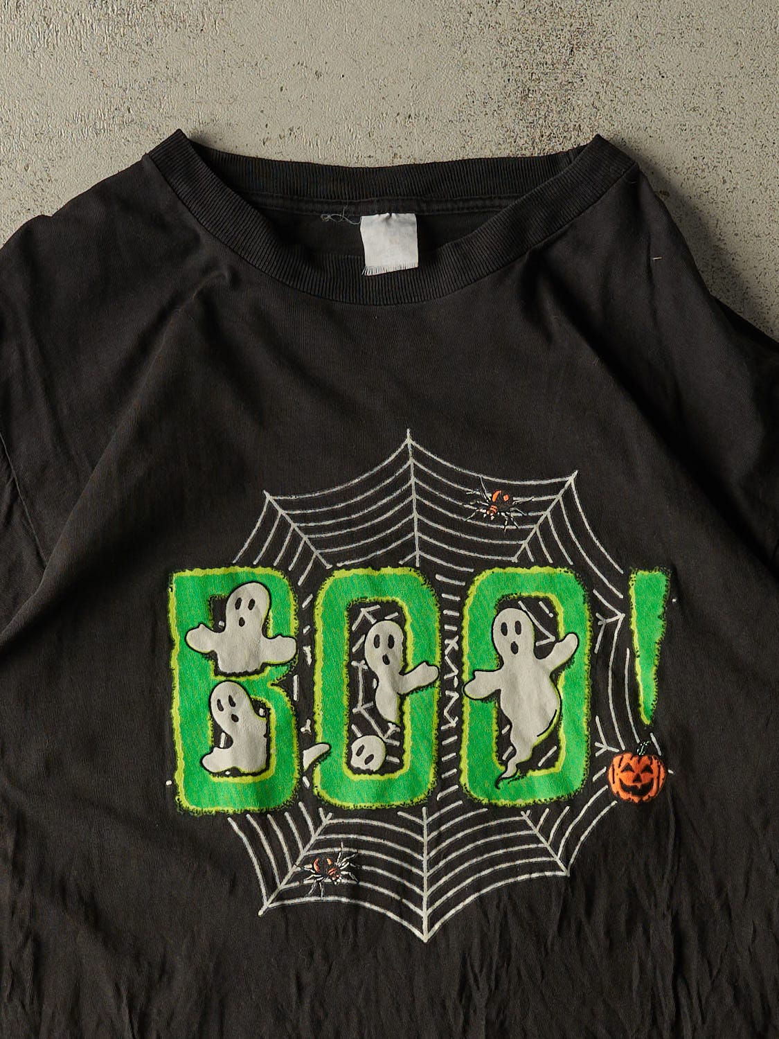 Vintage 90s Black "Boo!" Tee (L/XL) - Image 2
