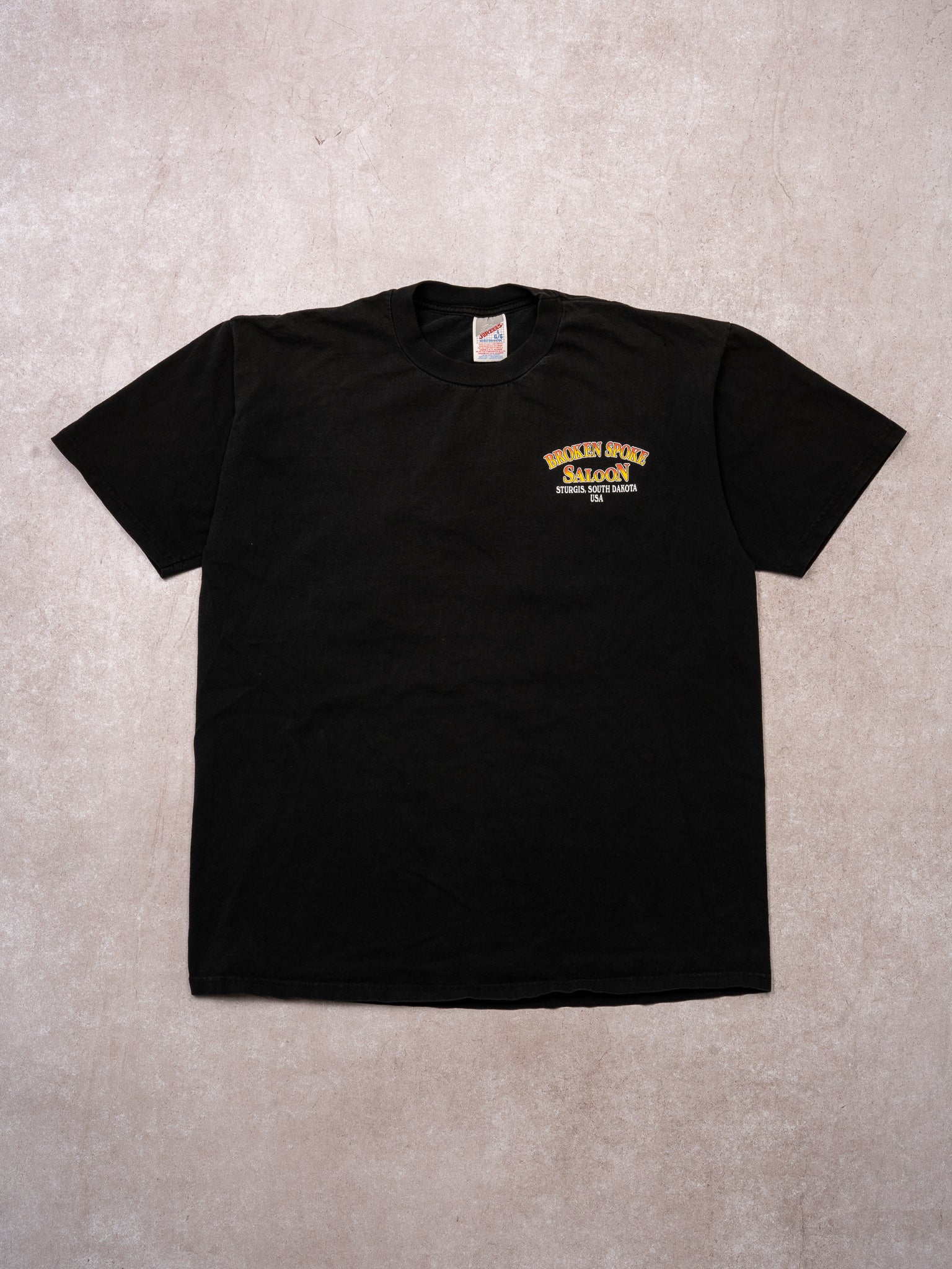 Vintage 90s Black Broken Spoke Saloon Sturgis South Dakota Tee (M) - Image 2